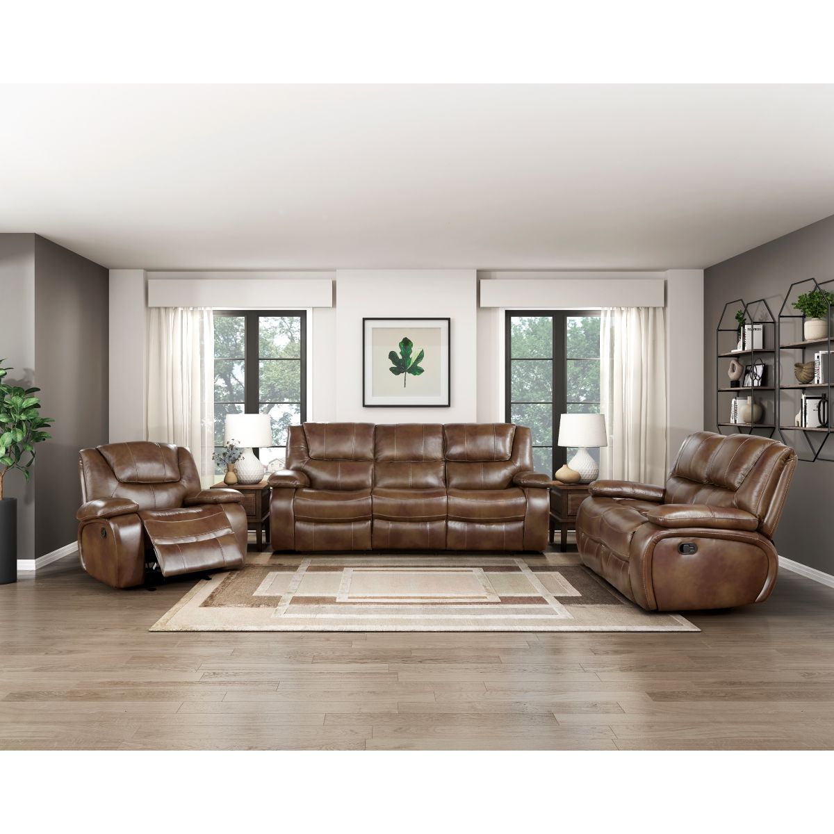 Ellicott - Double Reclining Loveseat - Brown
