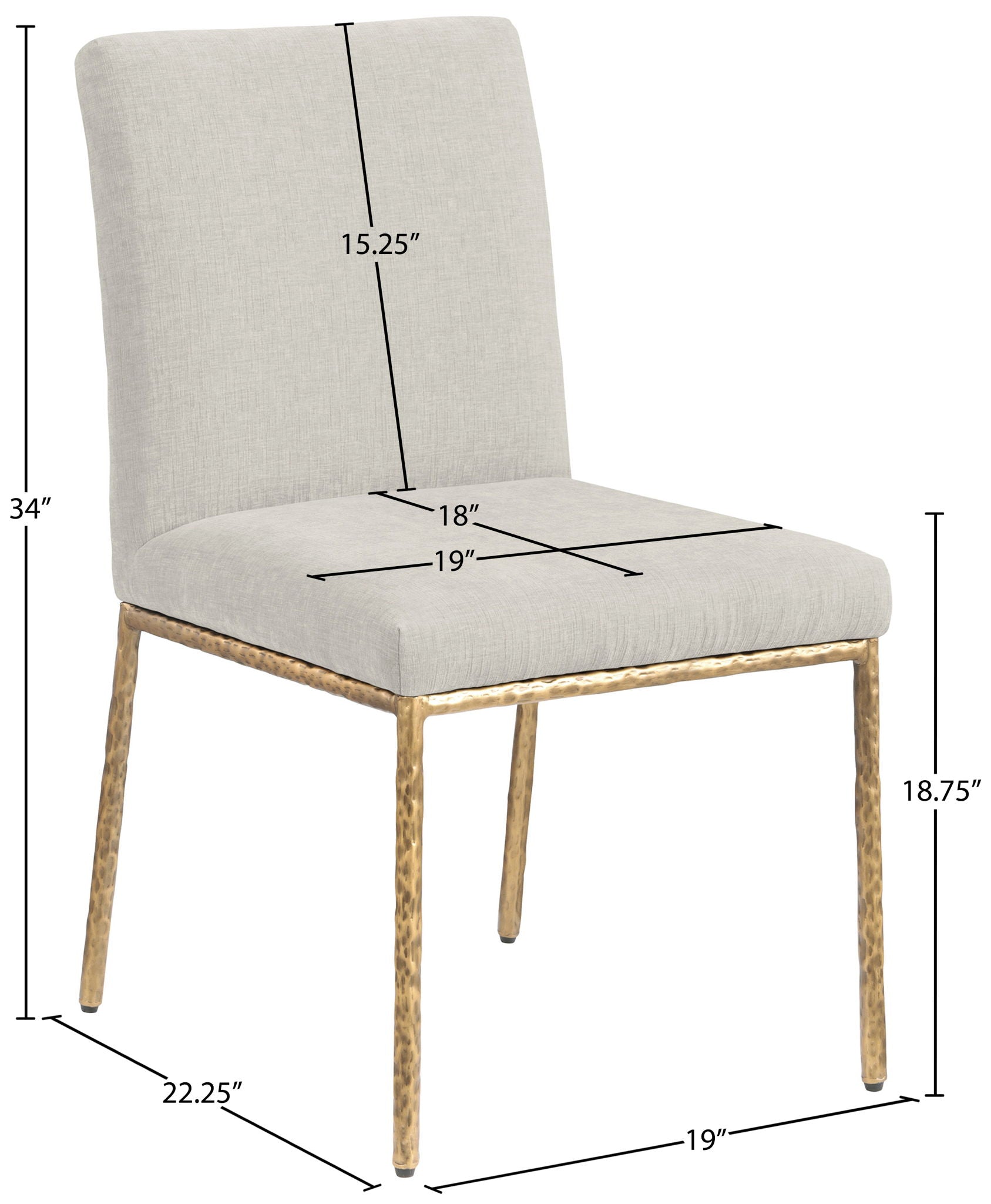 Reeves - Dining Side Chair (Set of 2) - Gold Base
