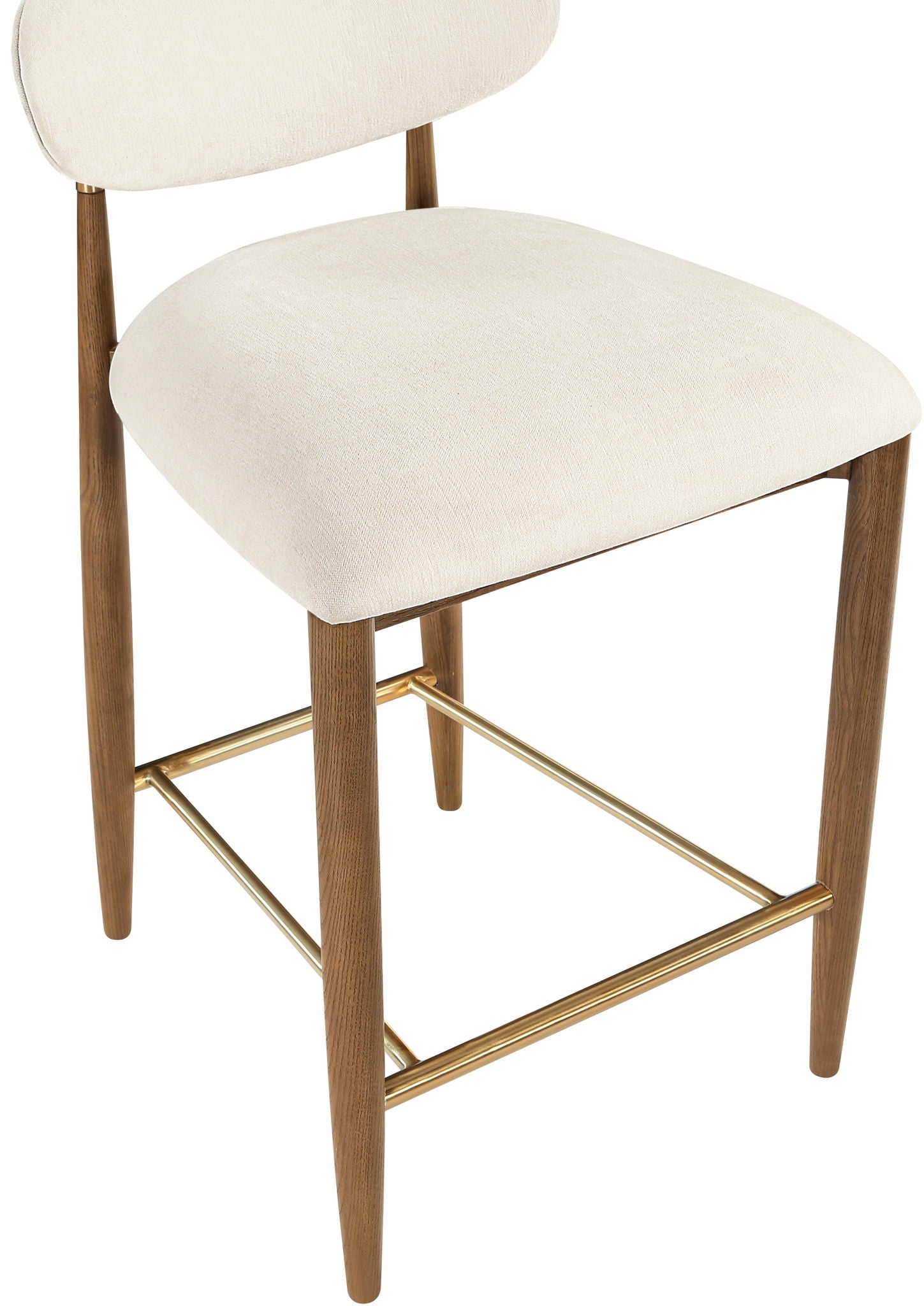Riccio - Fabric Stool - Walnut Frame