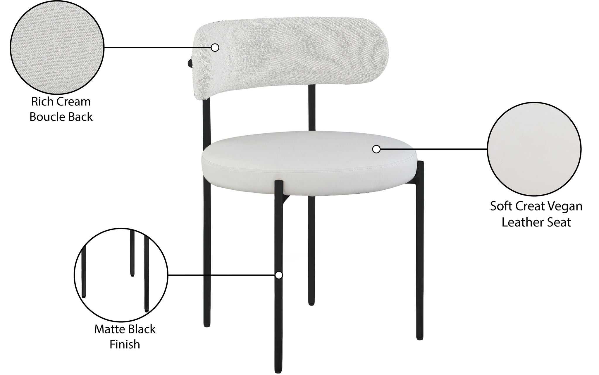 Beacon - Faux Leather Dining Chair With Black Legs (Set of 2)