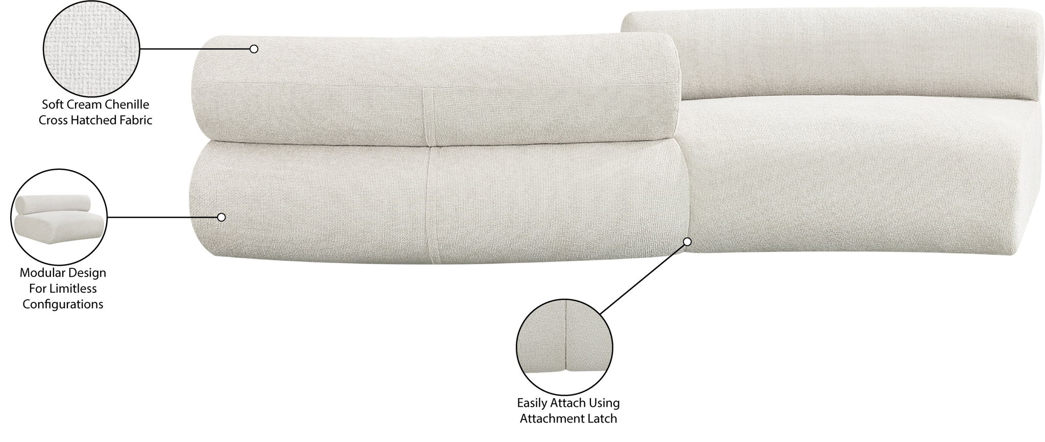 Bale - 2 Piece Curved Modular Sofa