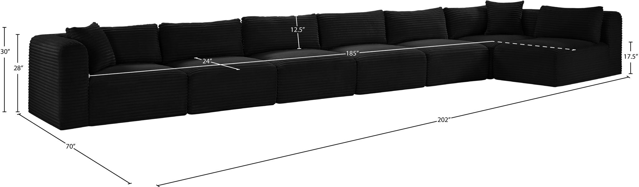 Shaggy - 7 Piece Modular Sectional