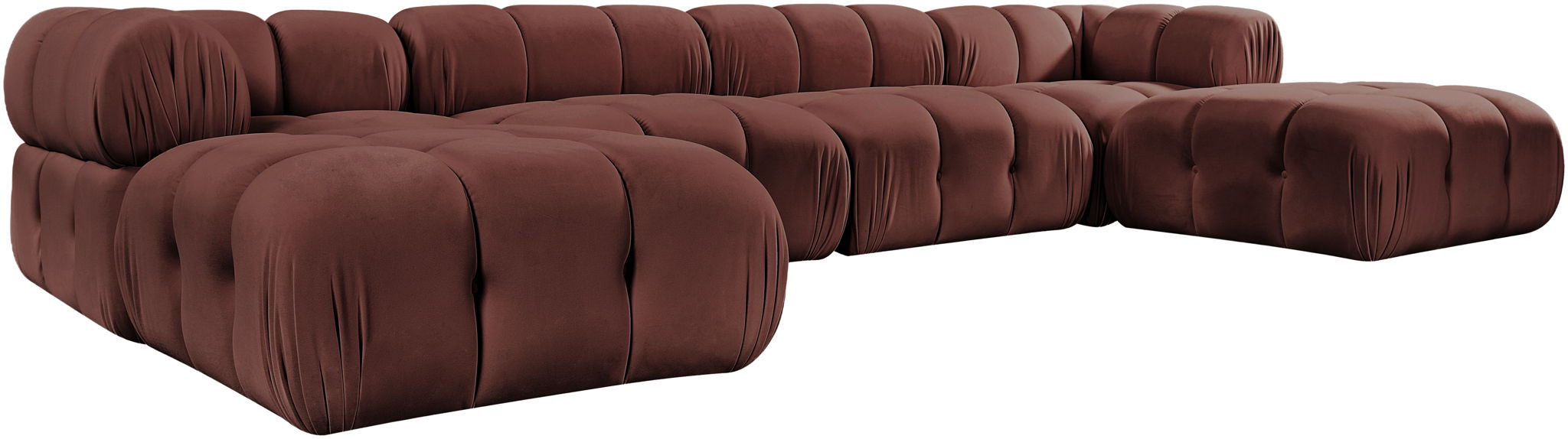 Orin - Velvet 6 Piece Modular Double Chaise Sectional