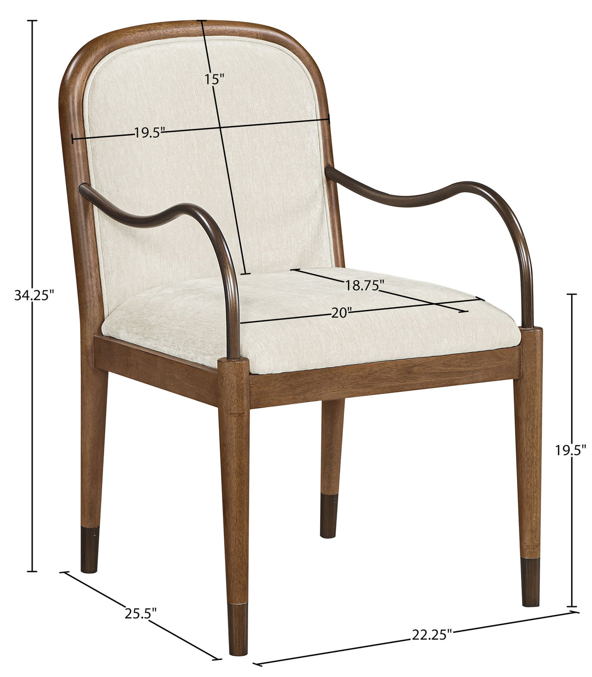 Cambria - Fabric Upholstered Dining Arm Chair