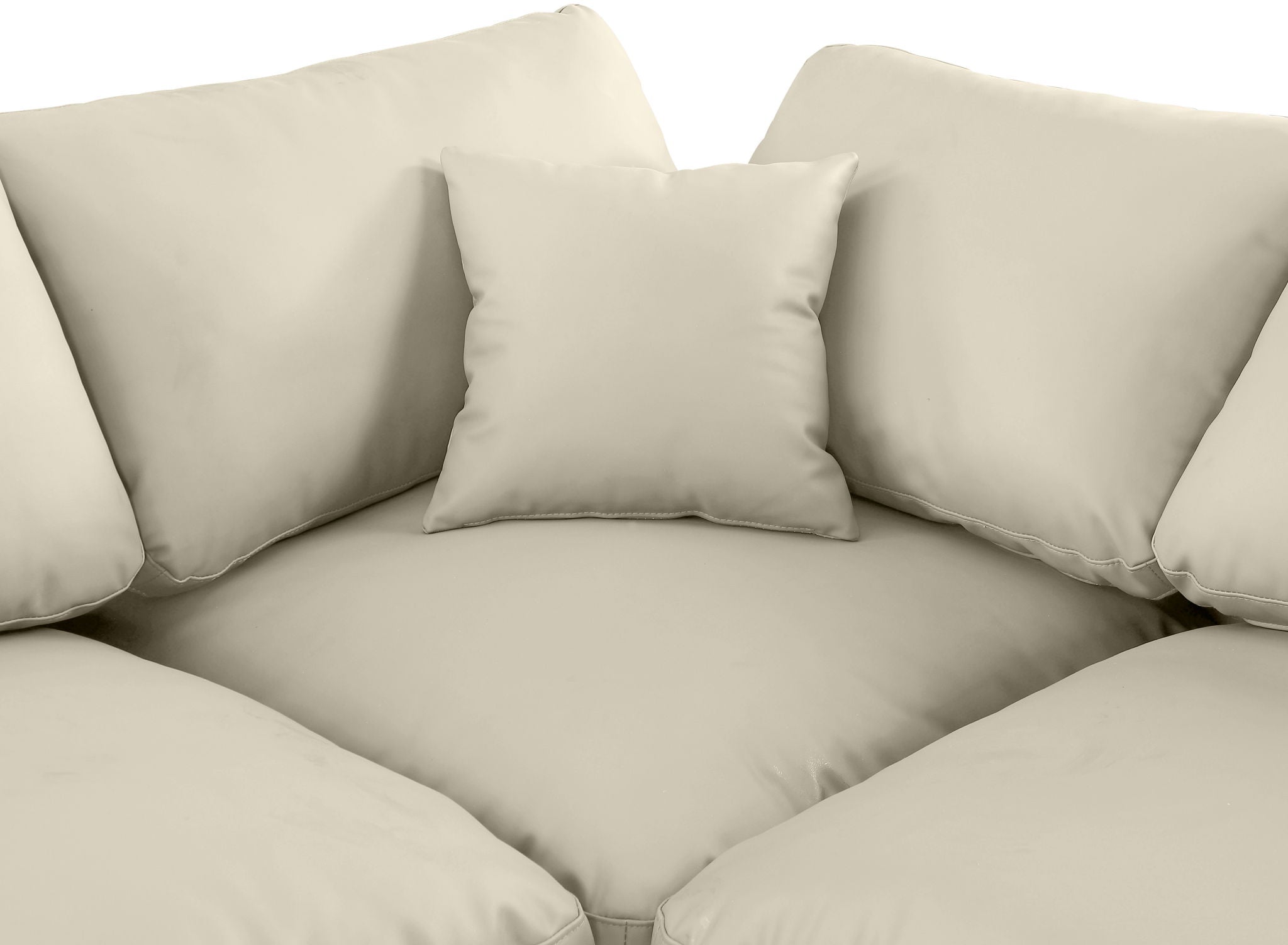 Comfy - 4 Piece Faux Leather Modular Armless Sectional