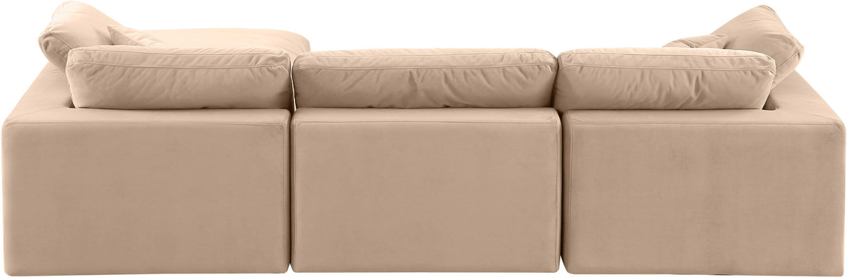 Comfy - 4 Piece Velvet Modular Sectional With Chaise
