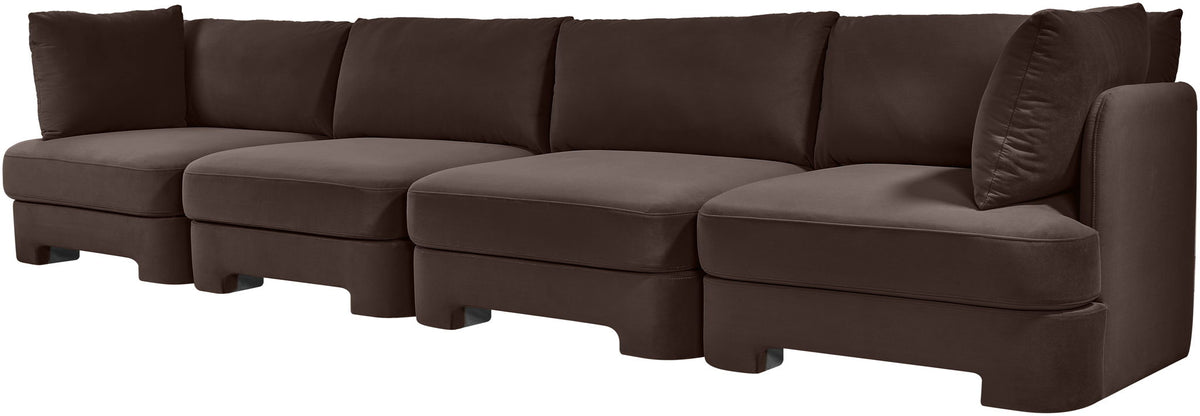 Hammond - Velvet Performance Fabric Upholstered 4 Piece Sofa