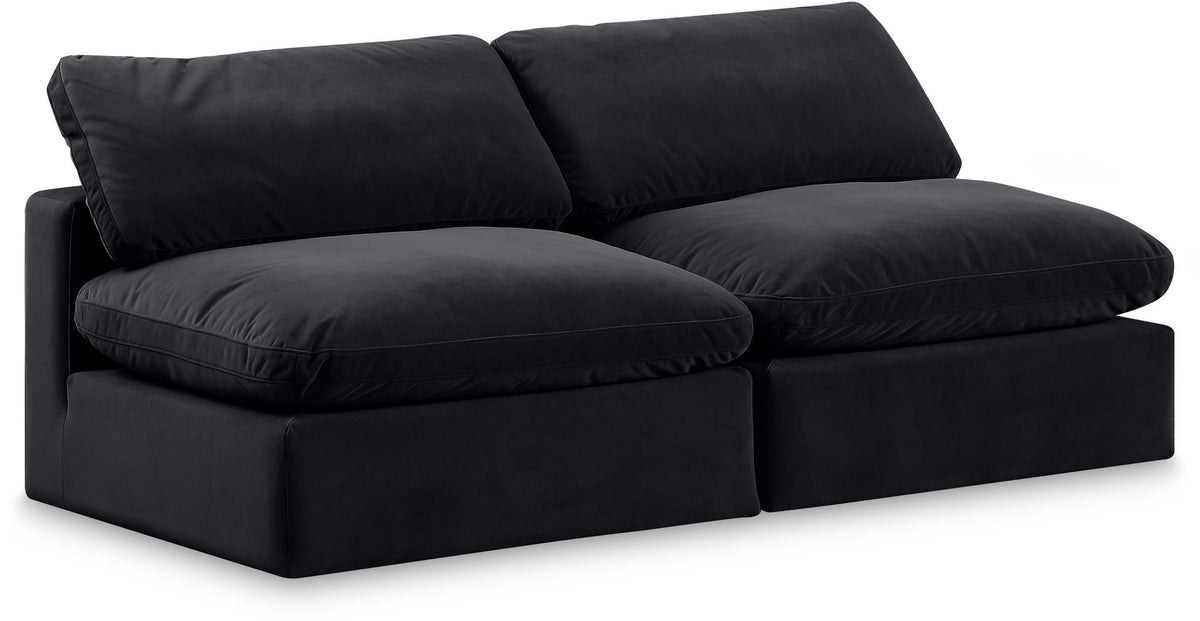 Comfy - Velvet Modular Armless Sofa 2 Seats