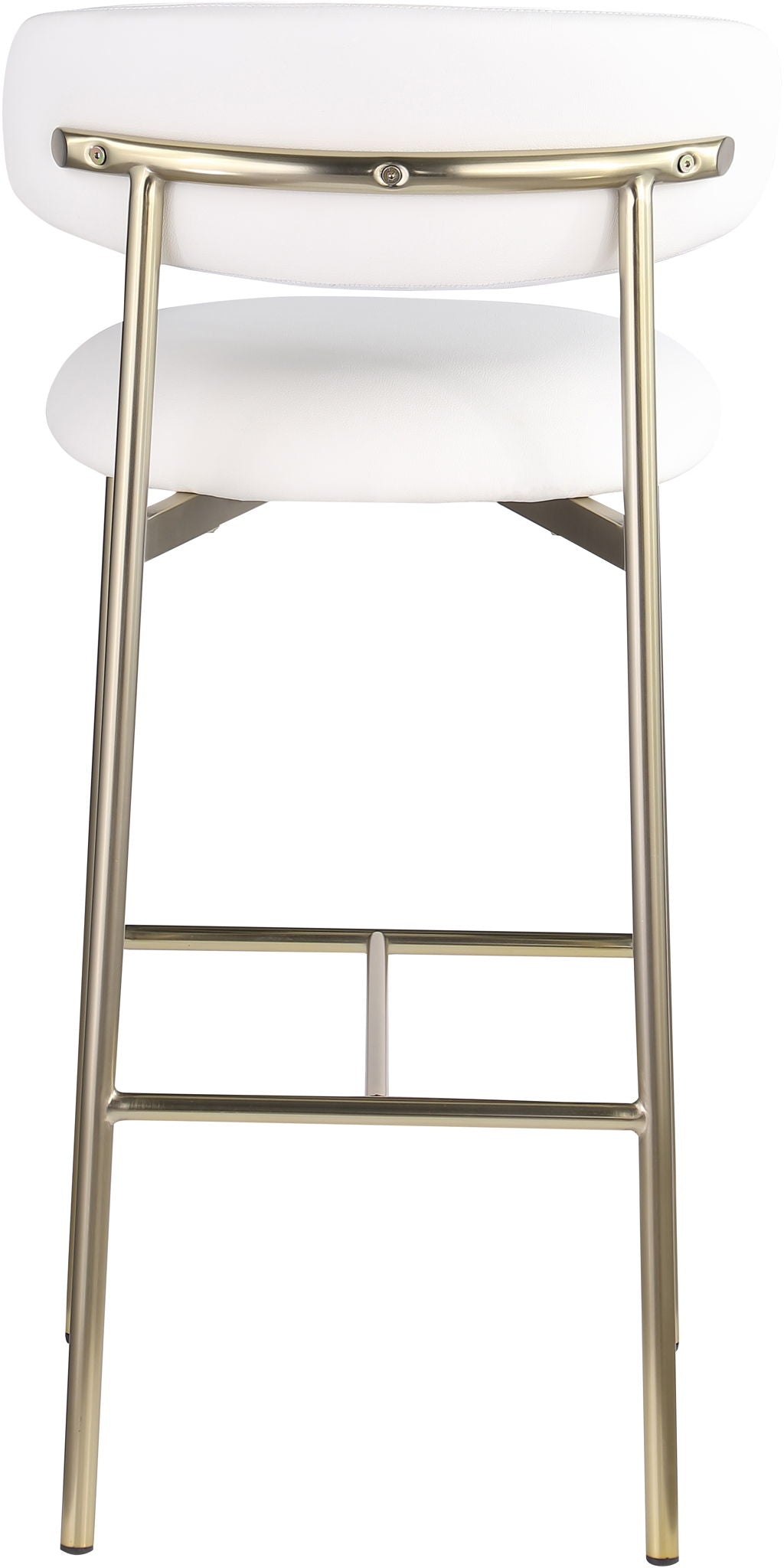 Lupita - Vegan Leather Upholstered Bar Stool With Brushed Gold Frame (Set of 2)