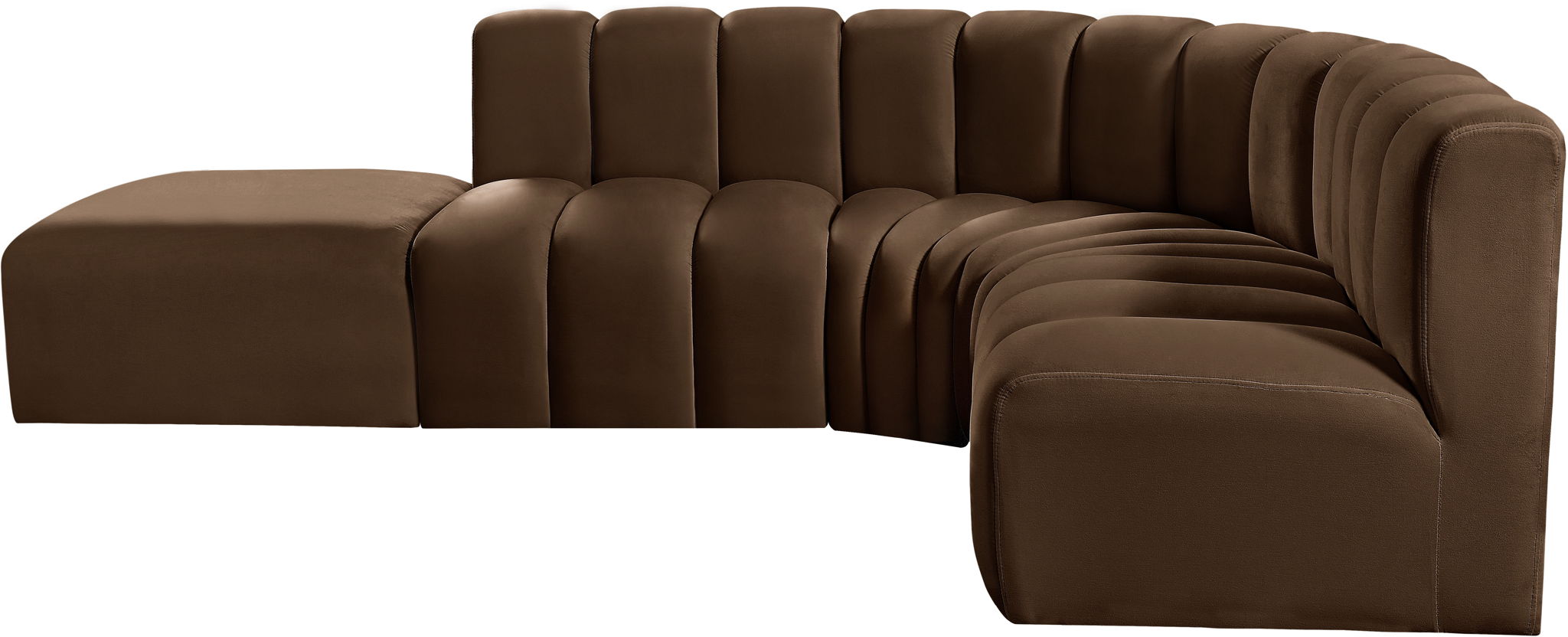 Arc - Velvet 5 Piece Corner Modular Sofa