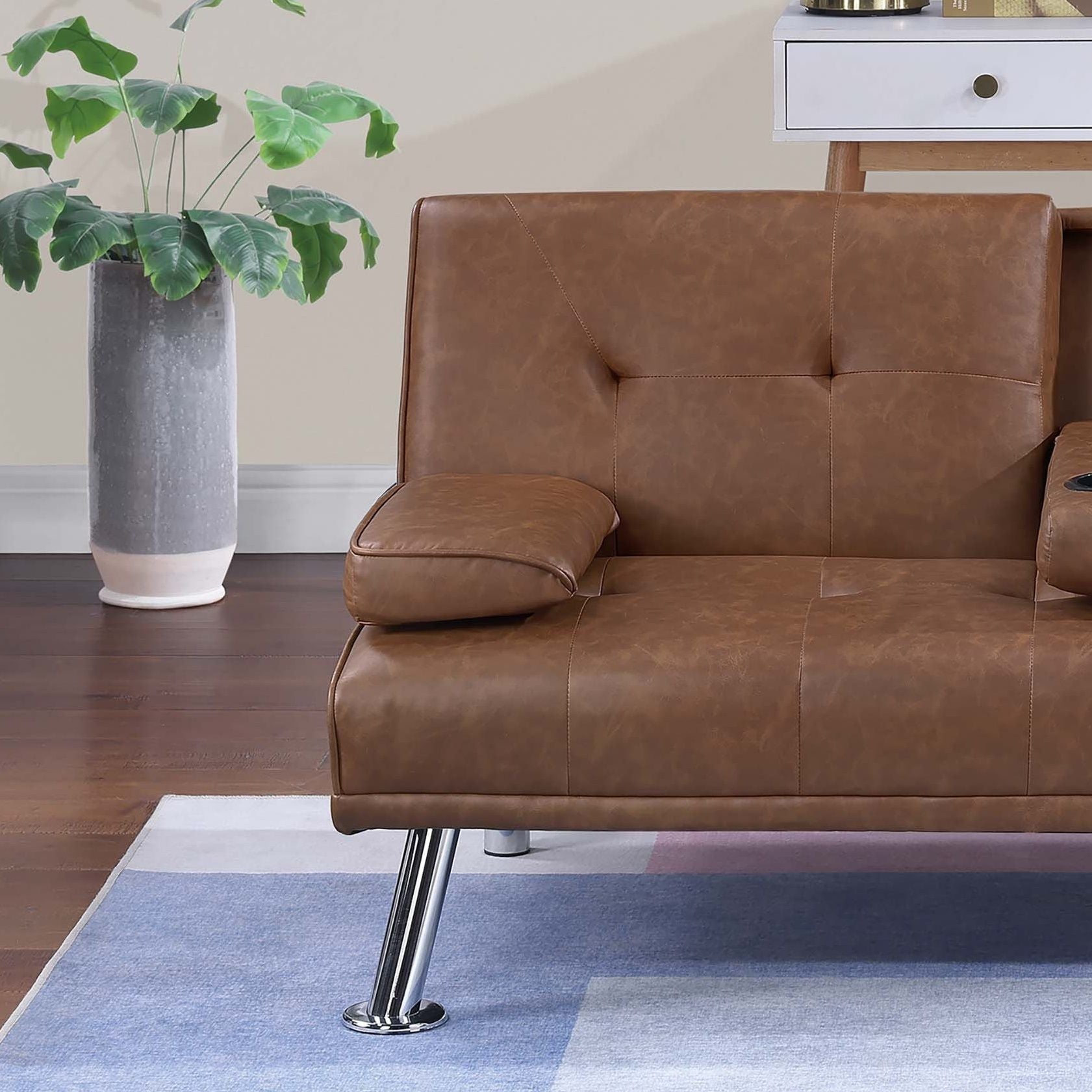 Adjustable Sofa With Fold Down Table And Cup Holders