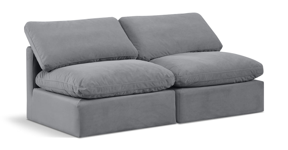 Indulge - Velvet 2 Seat Modular Armless Sofa