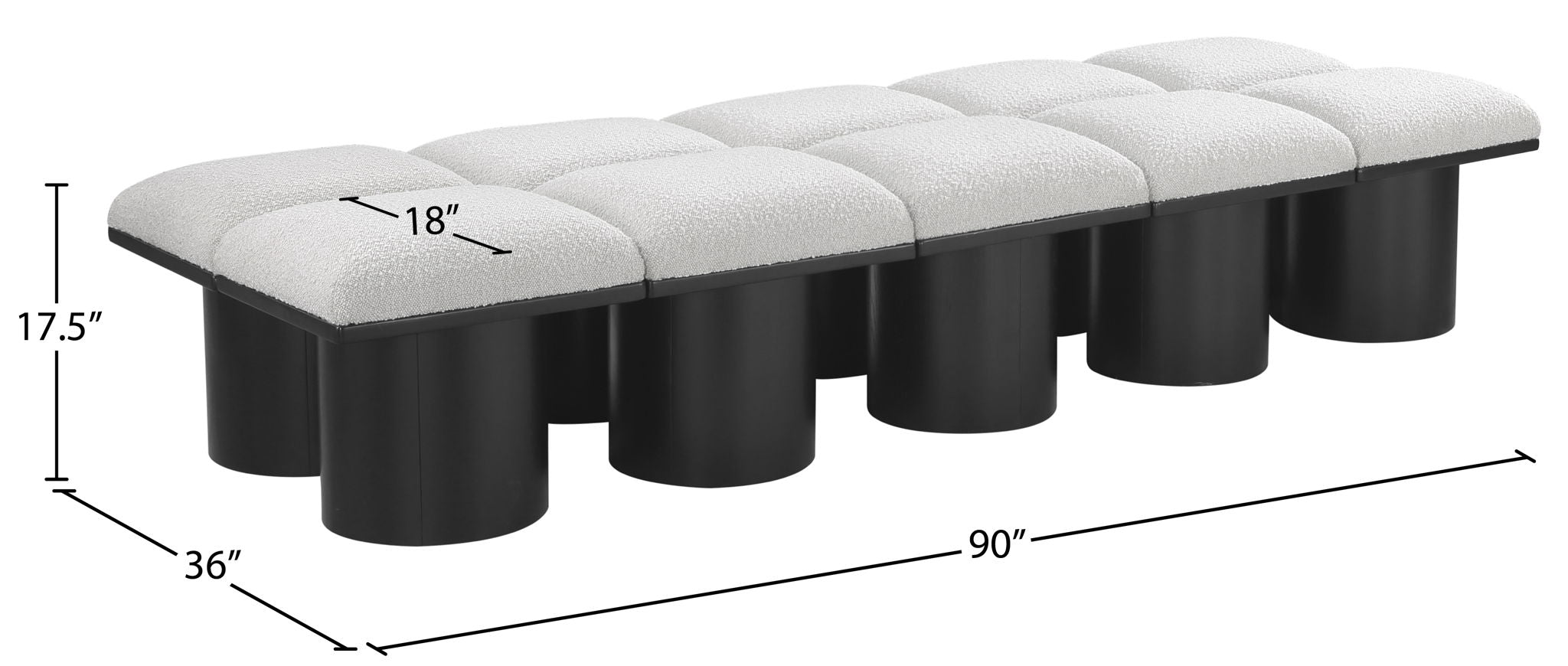 Pavilion - 10 Piece Modular Bench With Black Base