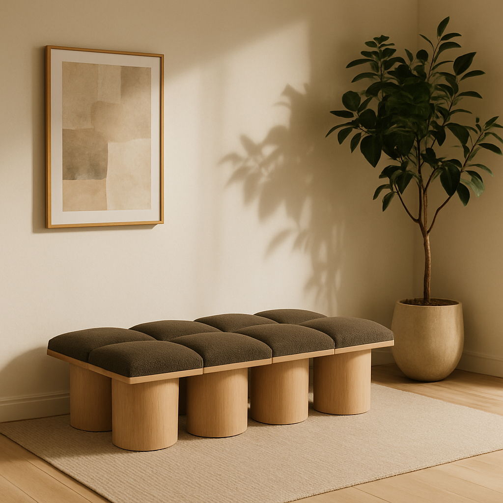 Pavilion - 8 Piece Modular Bench With Natural Base