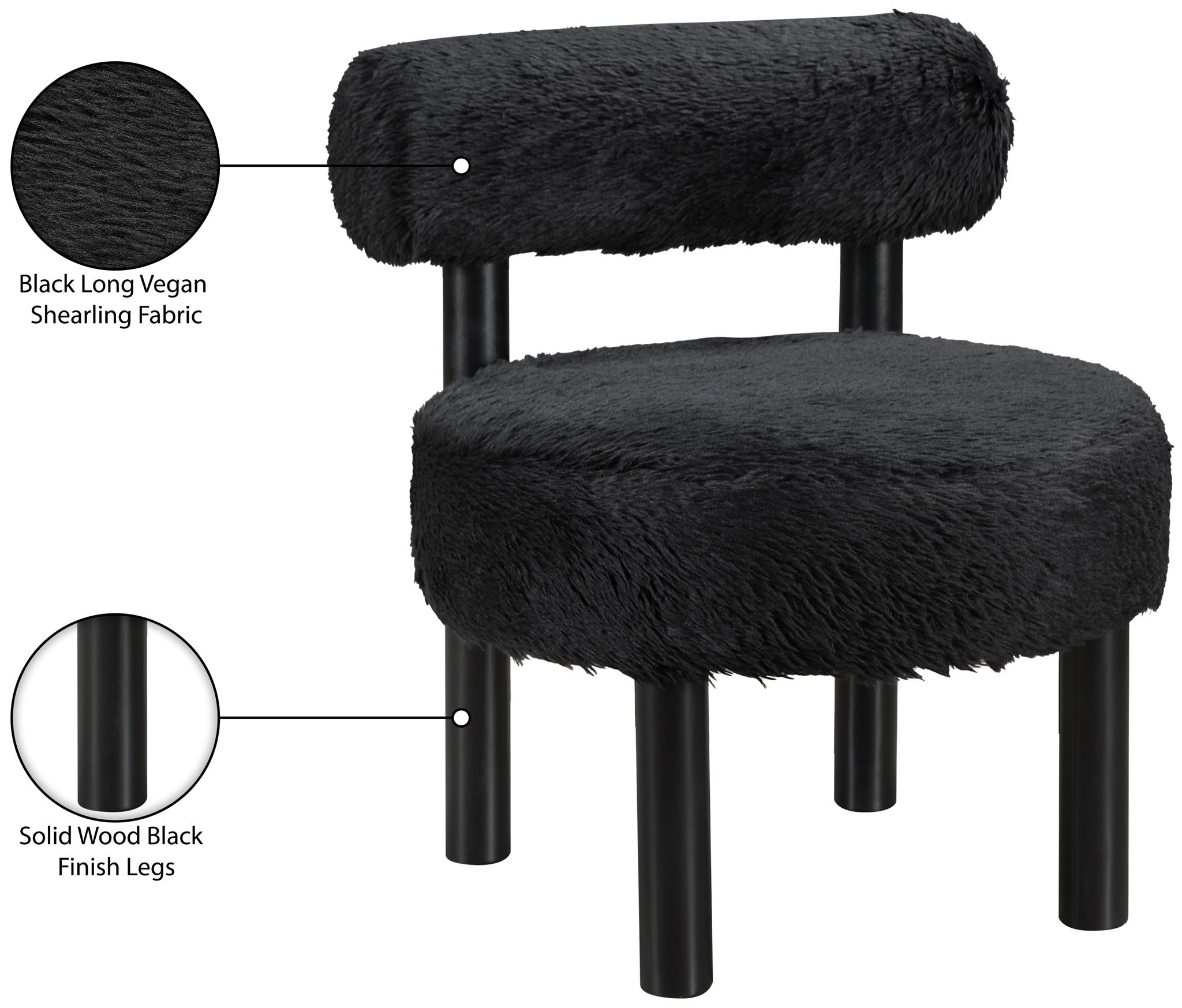 Ambre - Vegan Shearling Fabric Upholstered Accent Chair