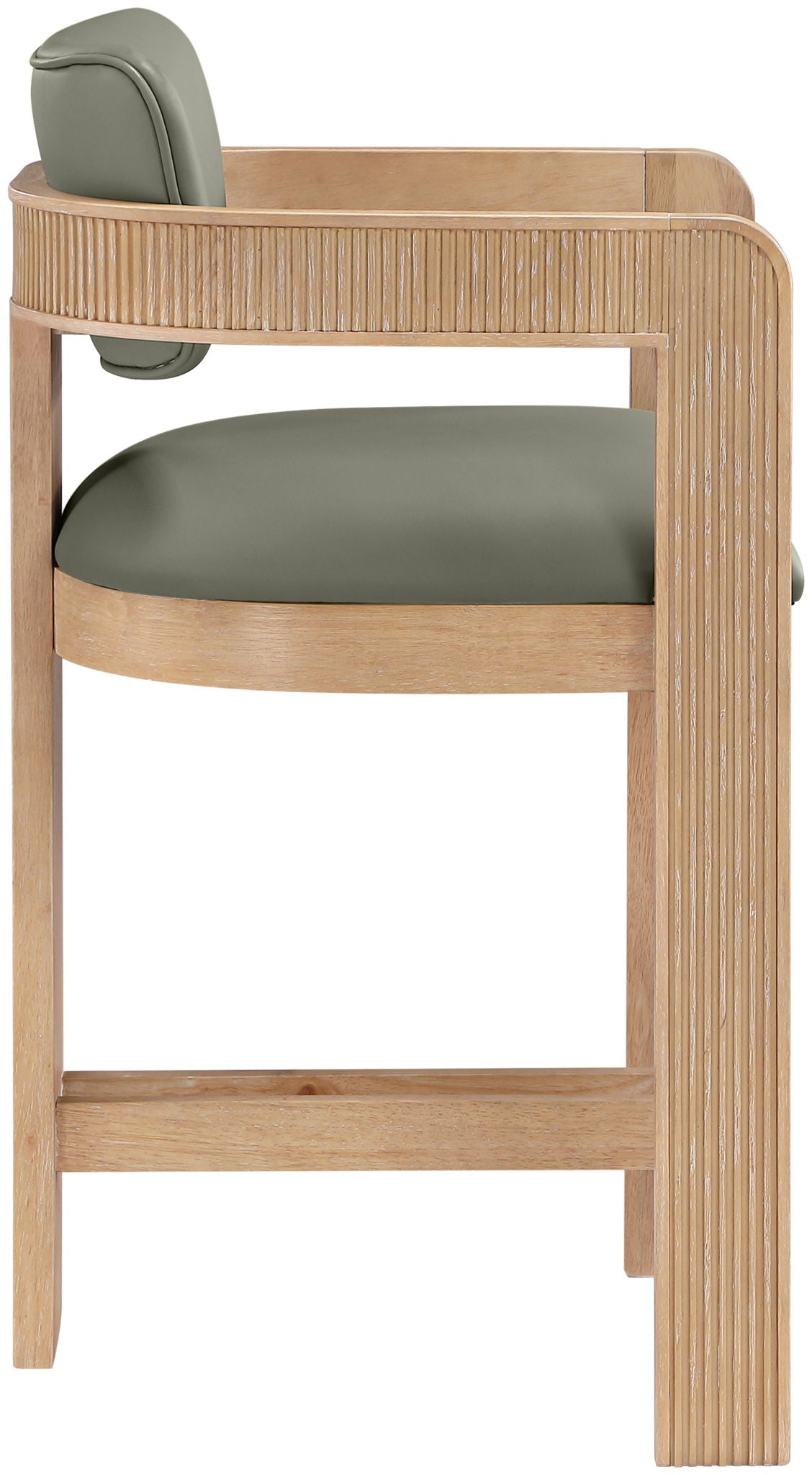 Sacha - Vegan Leather Upholstered Counter Stool With Natural Base