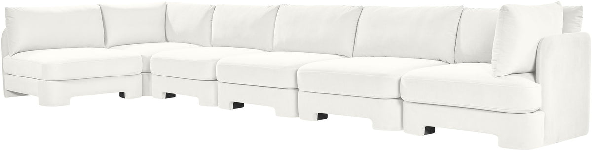 Hammond - Velvet Performance Fabric Upholstered 6 Piece L-Shaped Armless Sectional