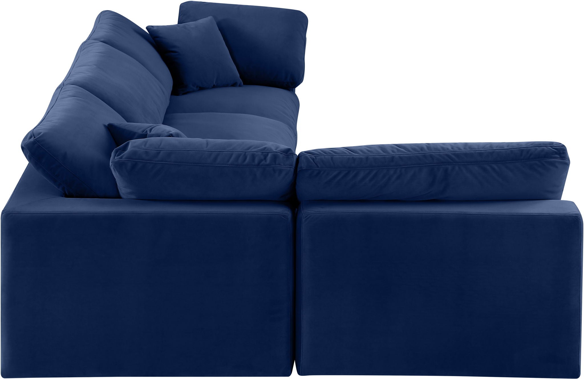 Comfy - 4 Piece Velvet Modular Armless Sectional