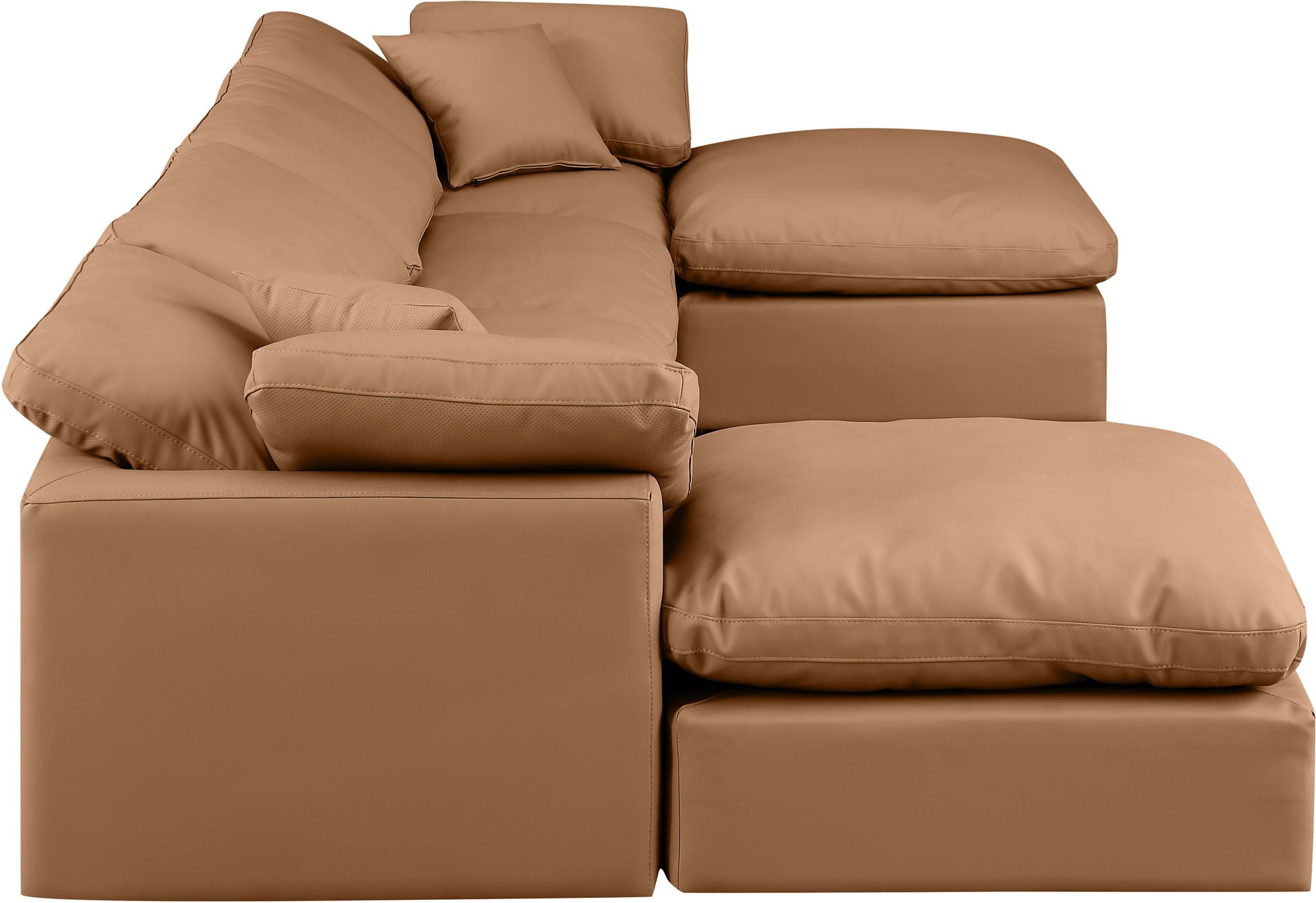 Indulge - Faux Leather 6 Piece Modular Double Chaise Sectional
