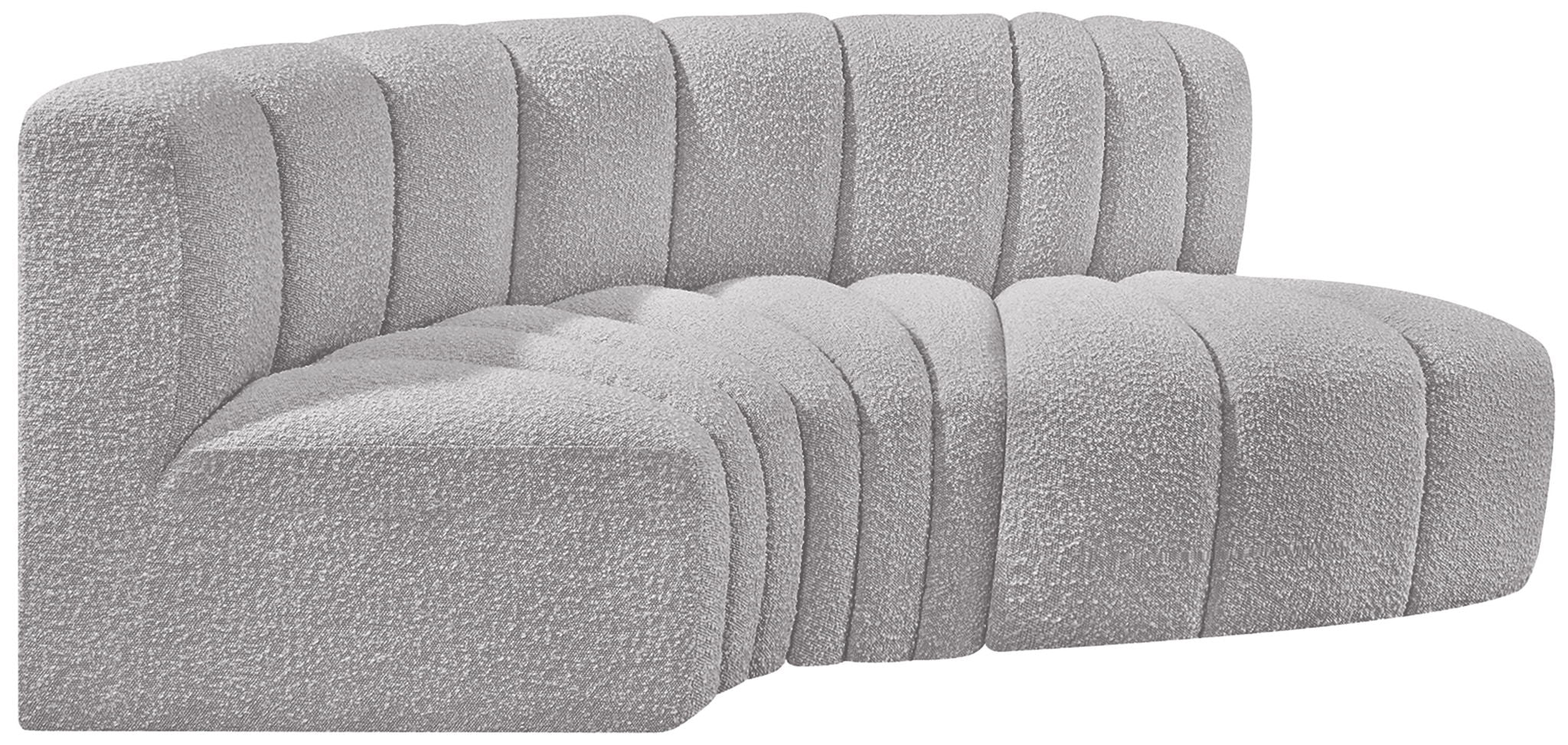 Arc - Boucle Fabric 3 Piece Modular L-Shaped Sofa