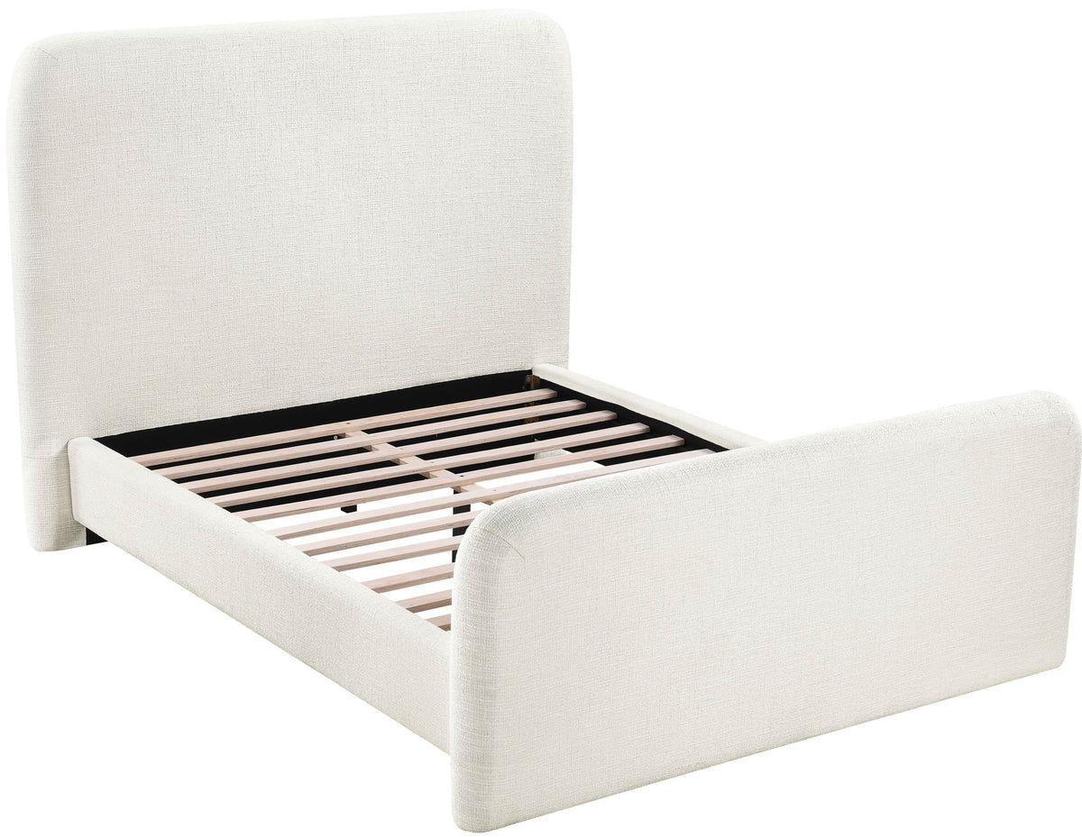 Fira - Linen Textured Fabric Upholstered Bed