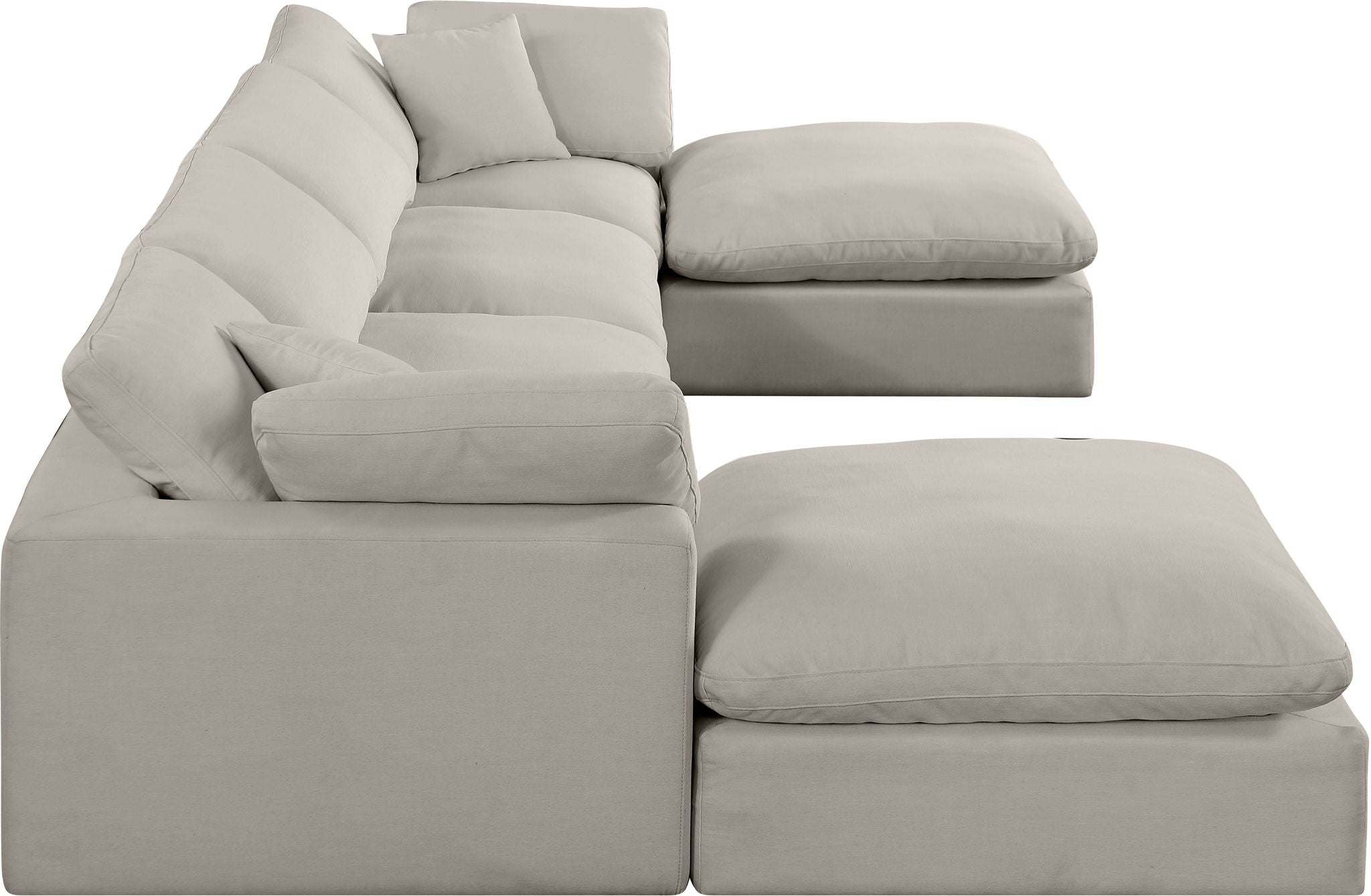 Comfy - 6 Piece Linen Modular Double Chaise Sectional