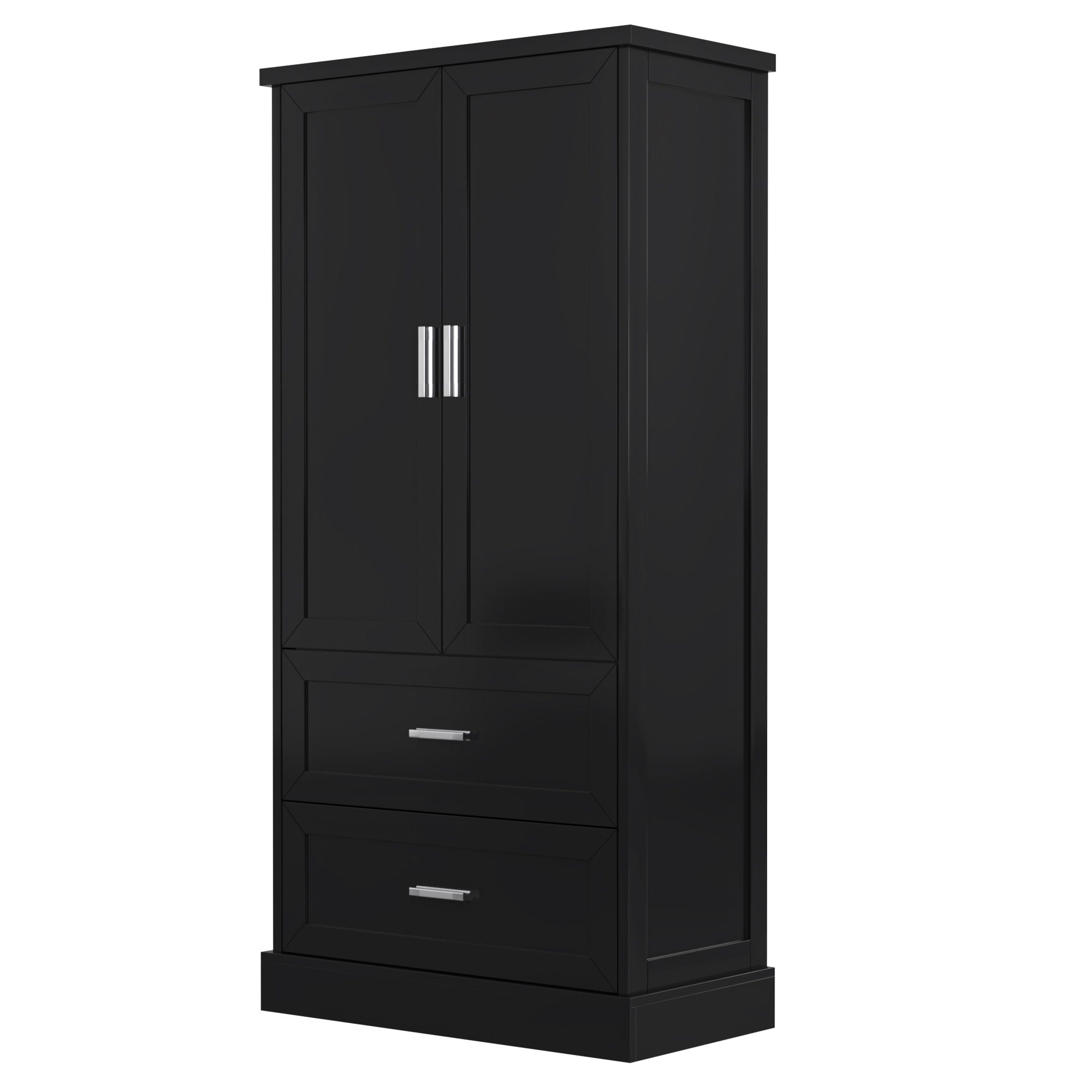 Tall Bathroom Storage Cabinet With 2 Doors And Drawers, Adjustable Shelf