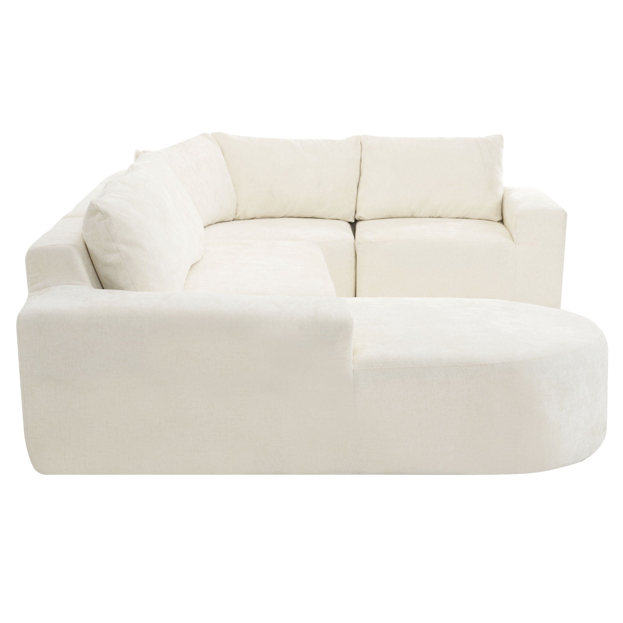 Modular Cloud Sectional Sofa Set, U-Shaped Upholstered Couch With Deep Seat