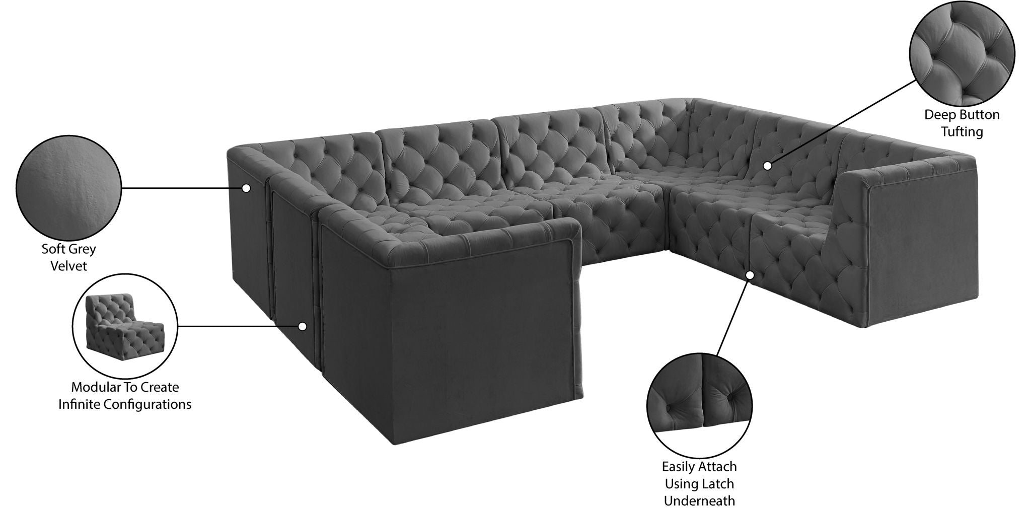 Tuft - 8 Piece Modular Sectional