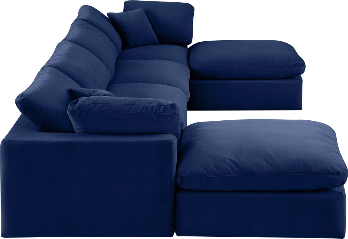 Comfy - 6 Piece Velvet Modular Double Chaise Sectional