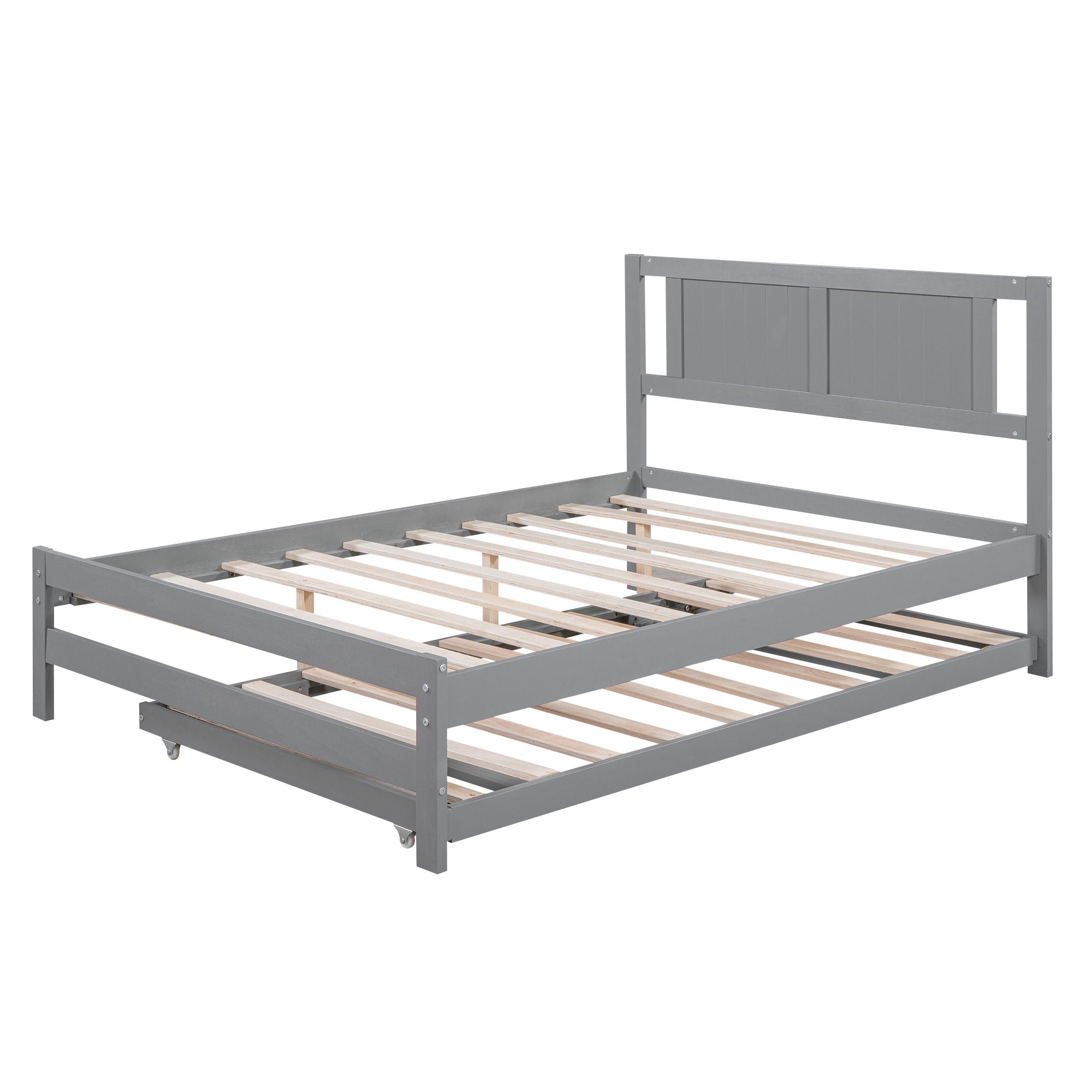 Platform Bed With Adjustable Trundle