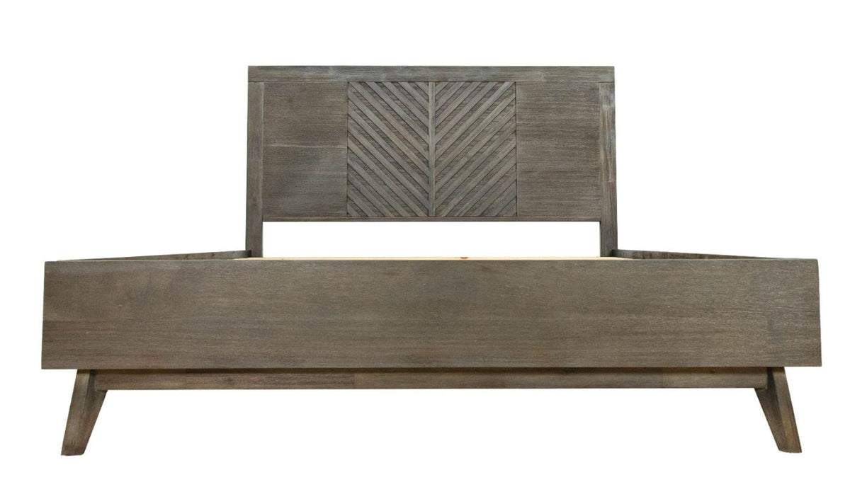 Queen Daisy Mid-Century Dark Acacia Bed
