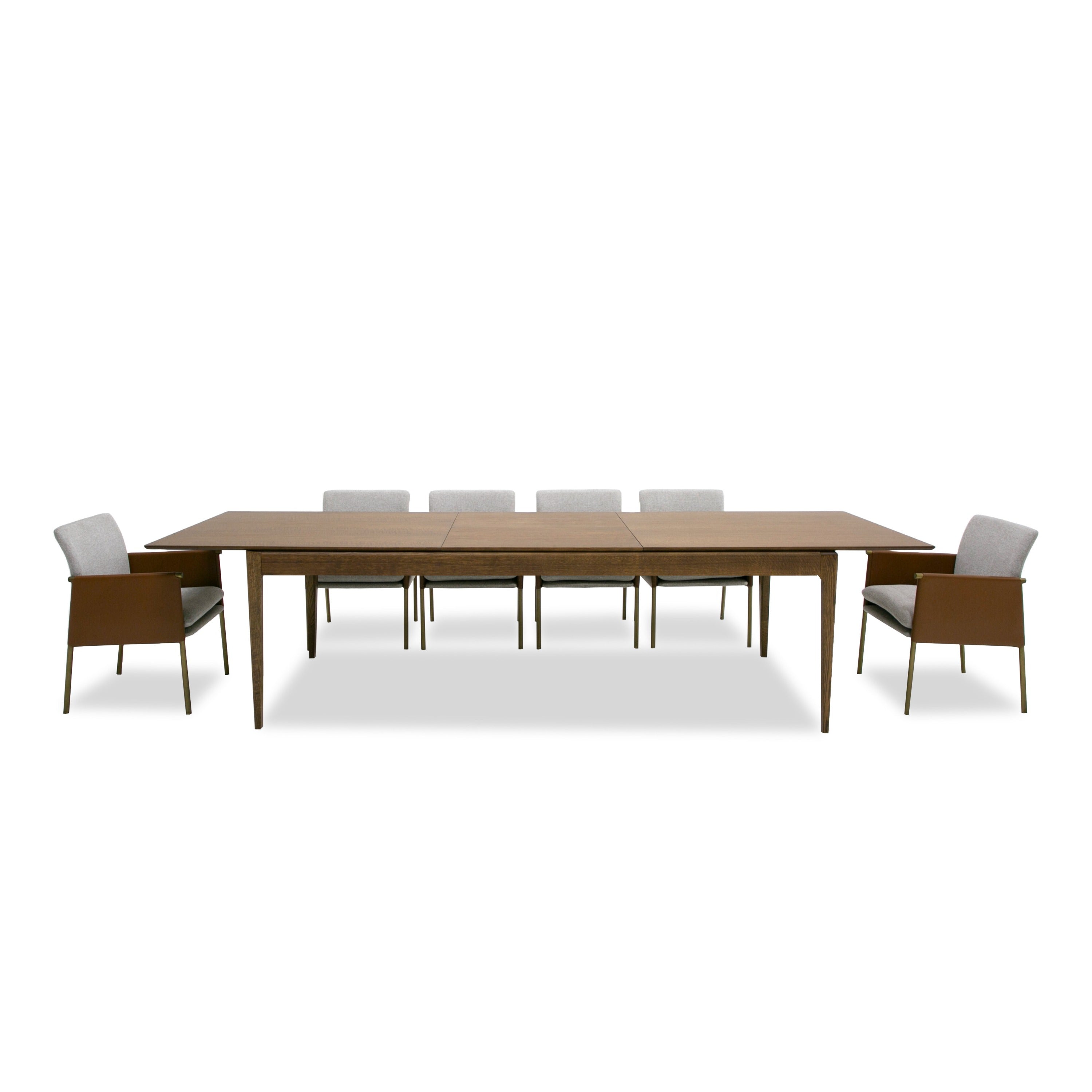 Modrest Dallas - Mid-Century Modern Brown Oak Extendable Dining Table