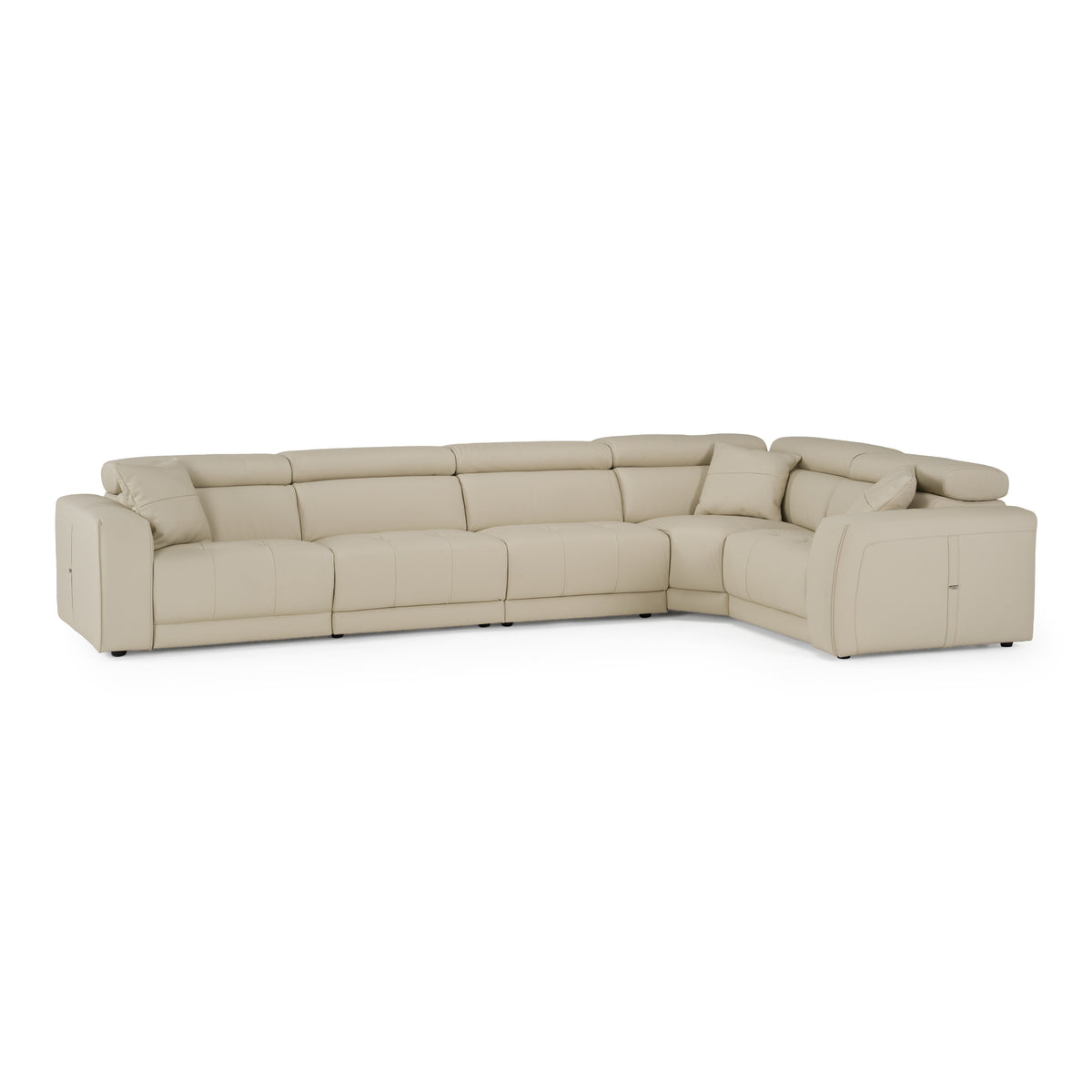 Dalton - Modern Italian Oyster Leather Sectional + 2 Recliners - original 1