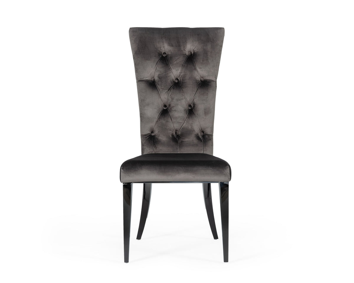 Darley - Transitional Grey Velvet Dining Chair Set of 2