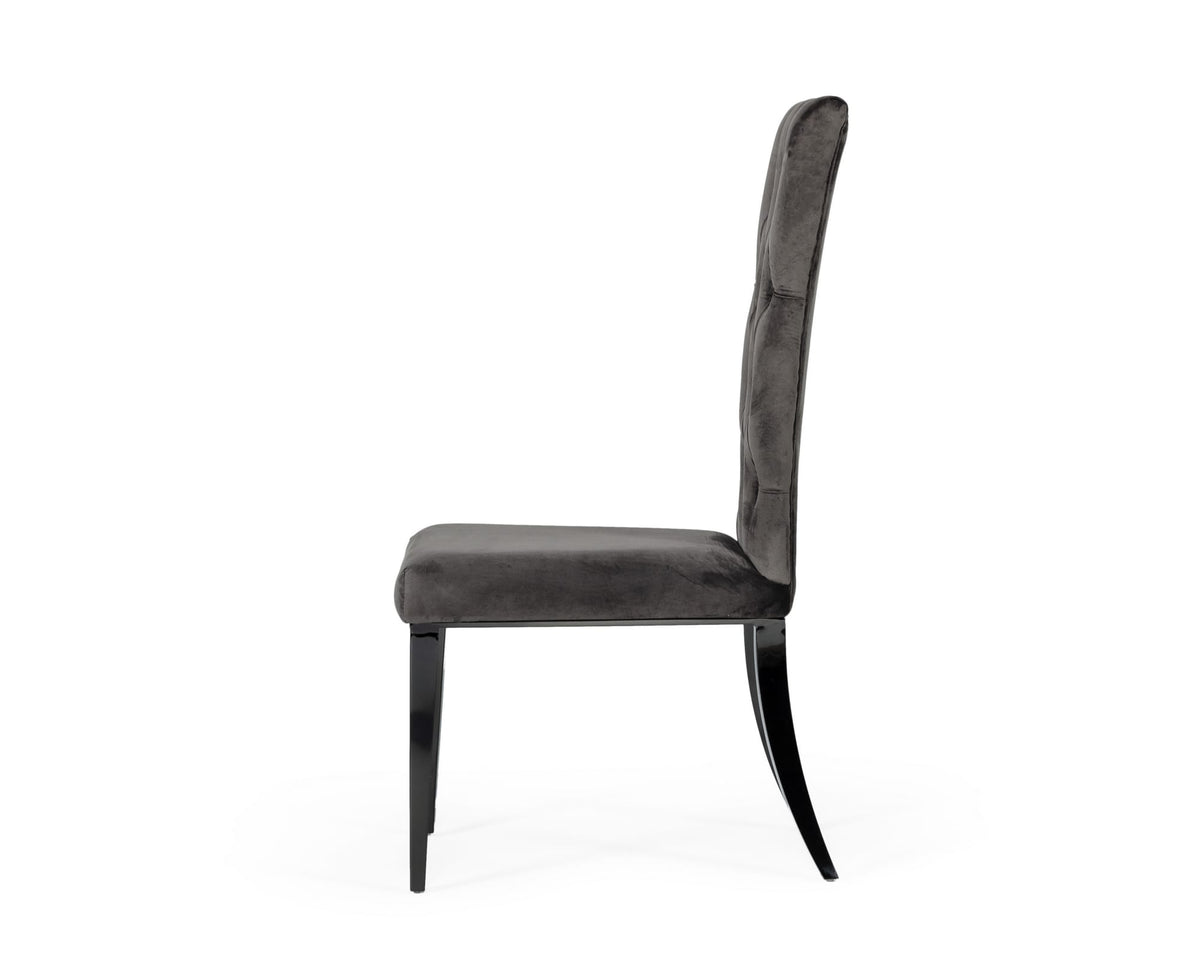 Darley - Transitional Grey Velvet Dining Chair Set of 2