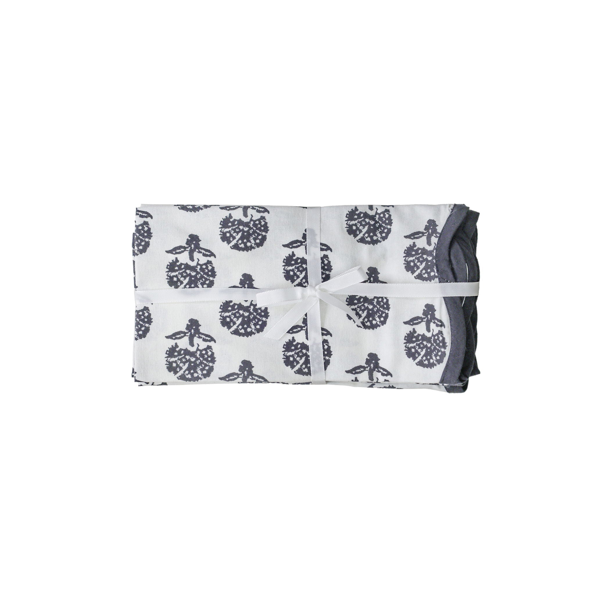 Crissy - Cotton Canvas Printed Napkins (Set of 4) - Black Vintage Floral
