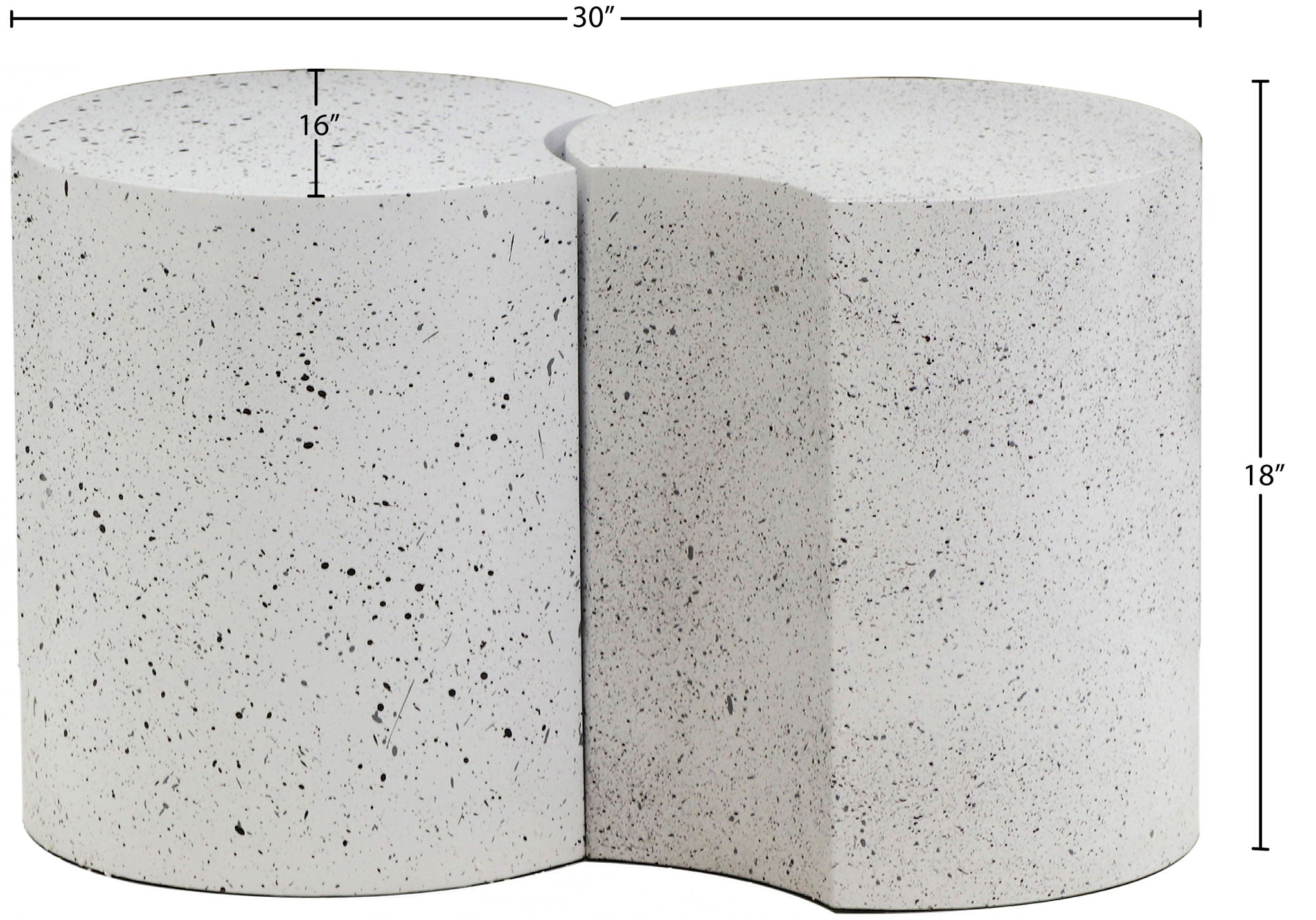 Dimple - 2 Piece Modular End Table - Terazzo Finish