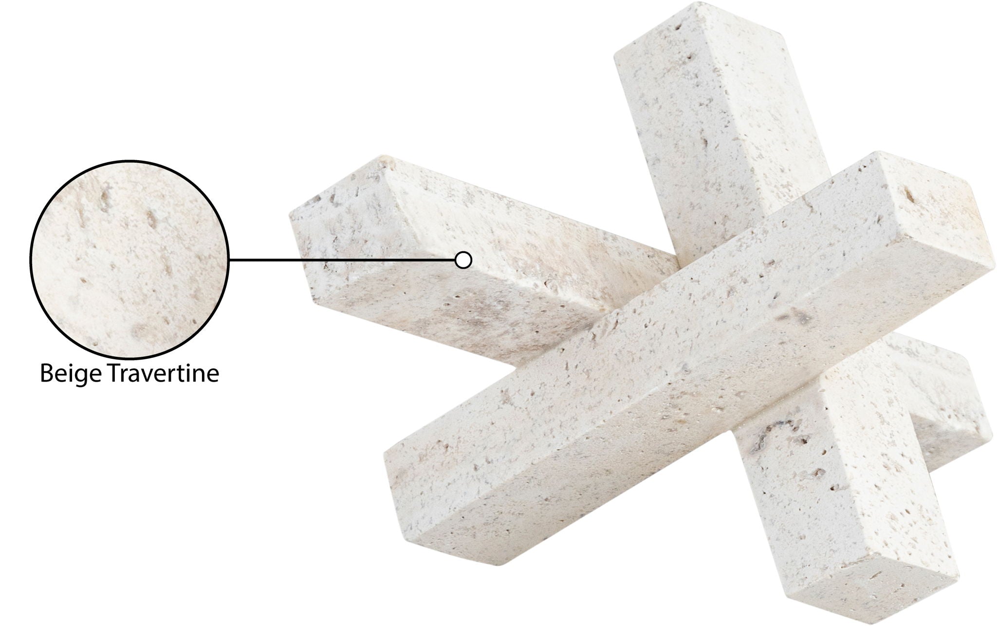 Stix - Travertine Decorative Object - Natural