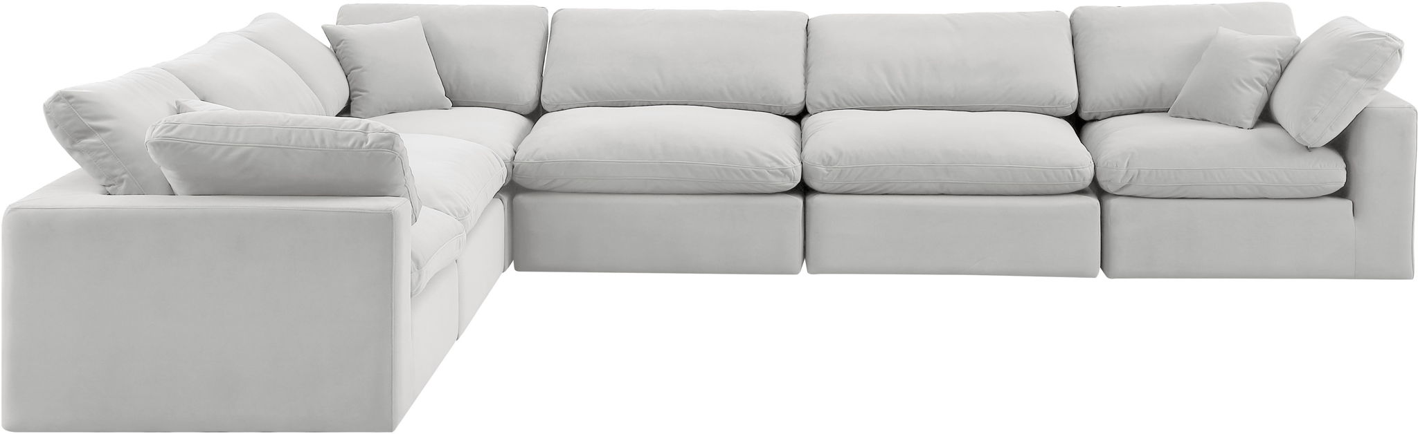 Comfy - 6 Piece Velvet Modular Corner Sectional