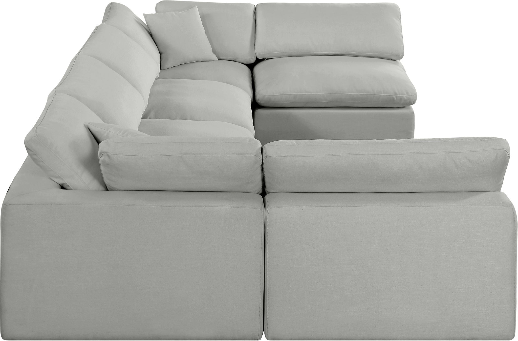 Comfy - 6 Piece Linen Modular Armless Sectional