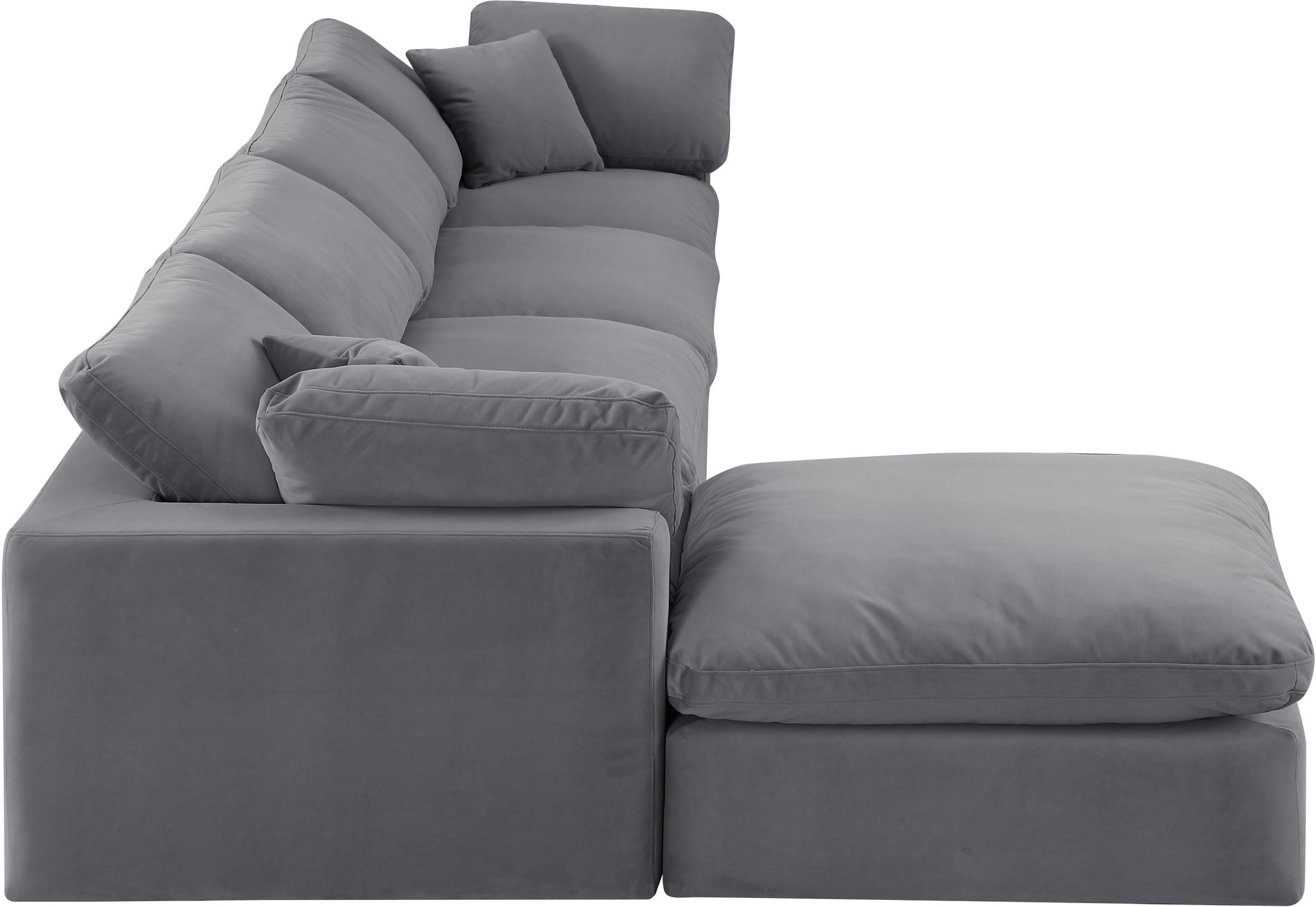 Comfy - 5 Piece Velvet Modular Sectional With Chaise