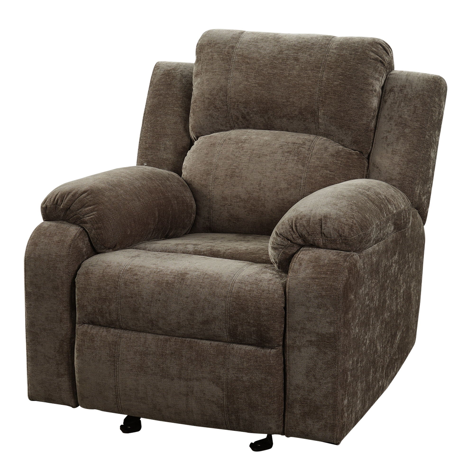 Upholstered Manual Recliner Chair With 3 Adjustable Backrest Positions