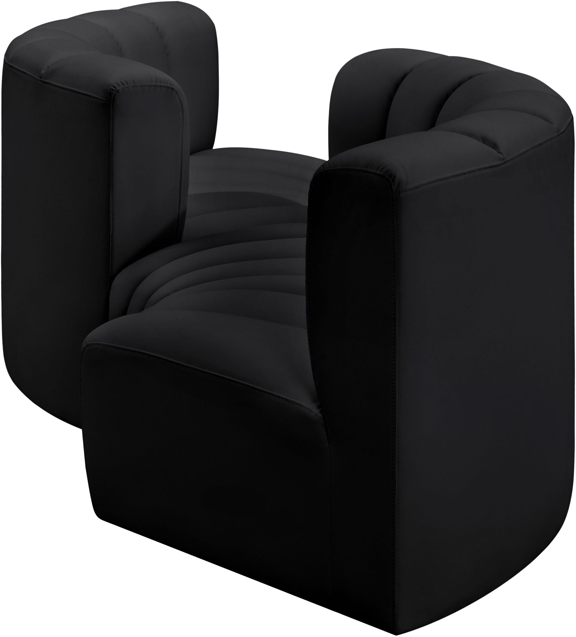 Arc - Faux Leather 4 Piece Curved Modular Sofa