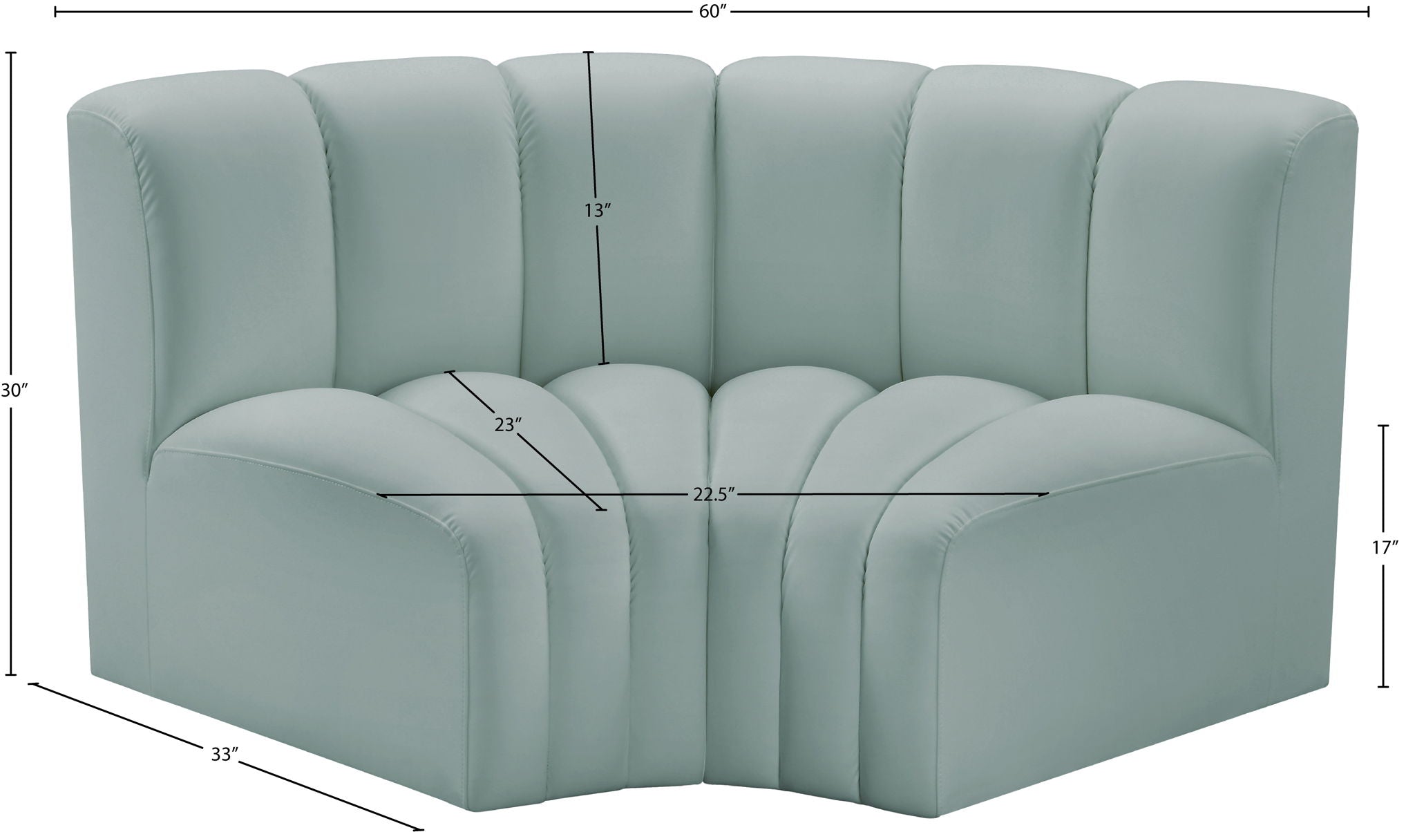 Arc - Faux Leather 2 Piece Modular Sofa