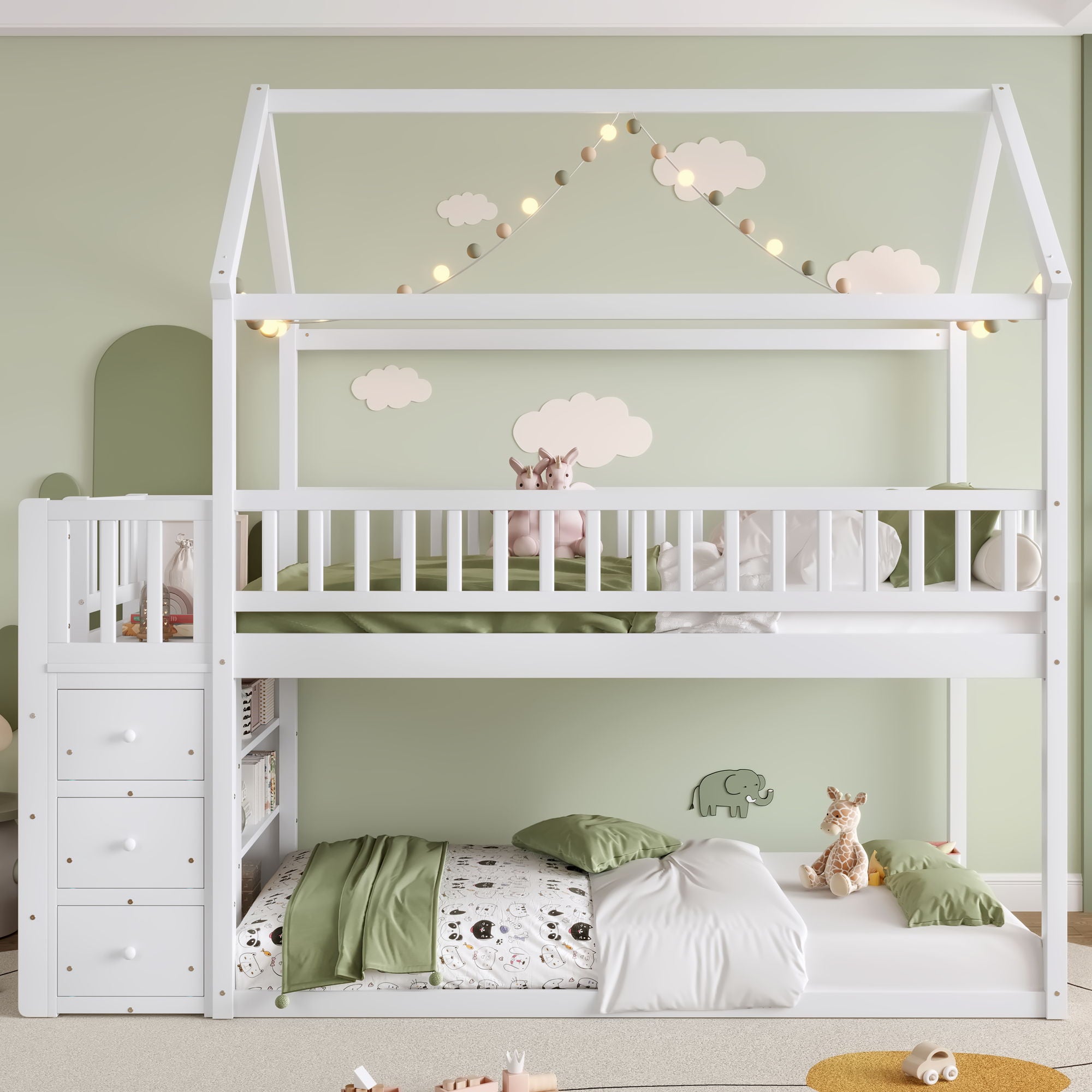 Bunk Bed With Shelves And Drawers, Storage Focused Design