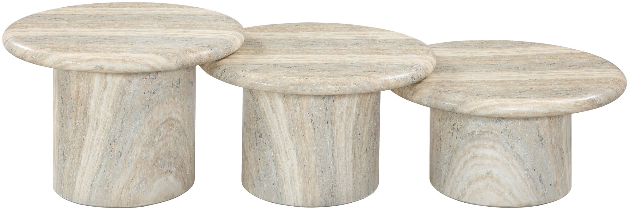 Emara - 3 Piece Concrete And Fiberglass Indoor / Outdoor Coffee Table