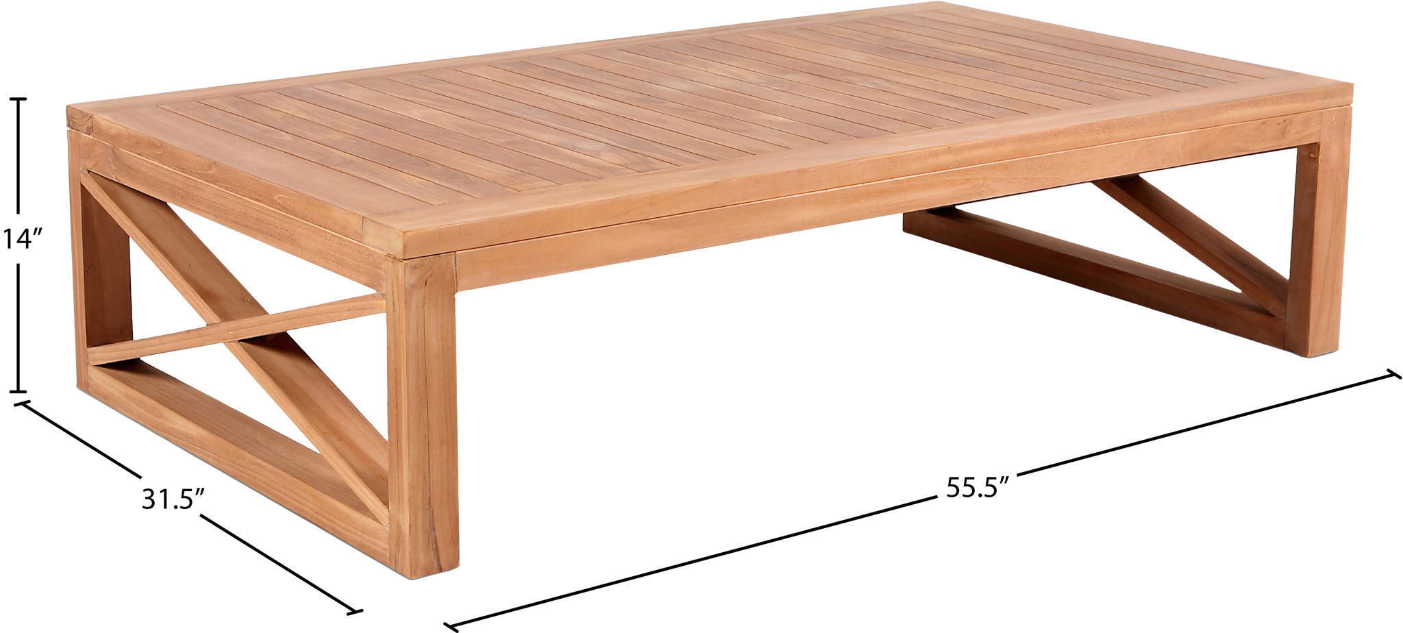 Anguilla - Teak Outdoor Coffee Table - Natural