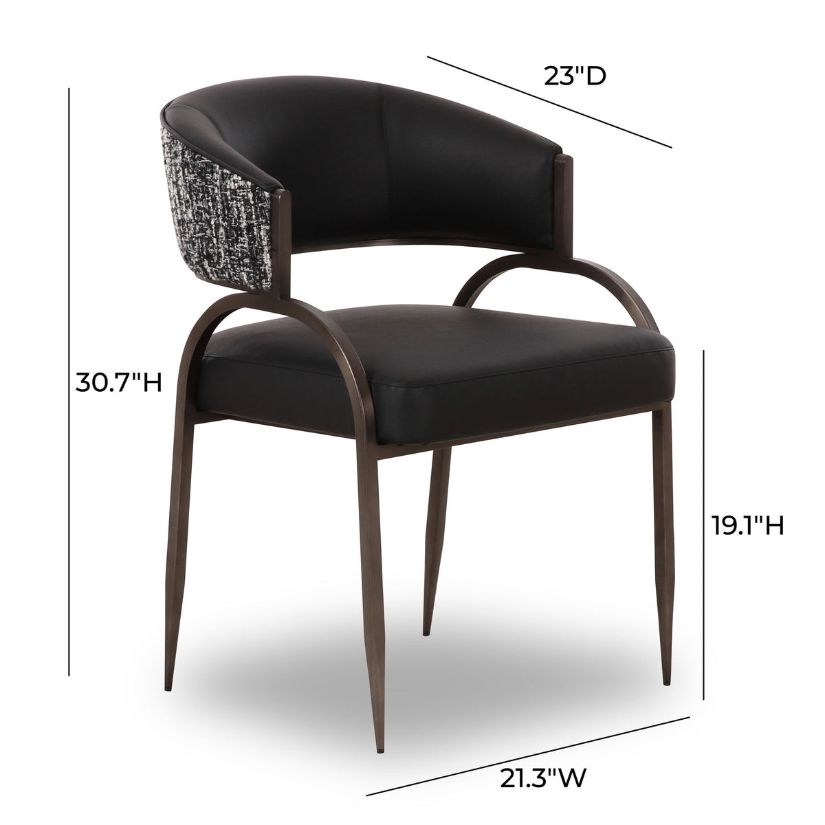 Tatum - Vegan Leather 2-Tone Dining Chair