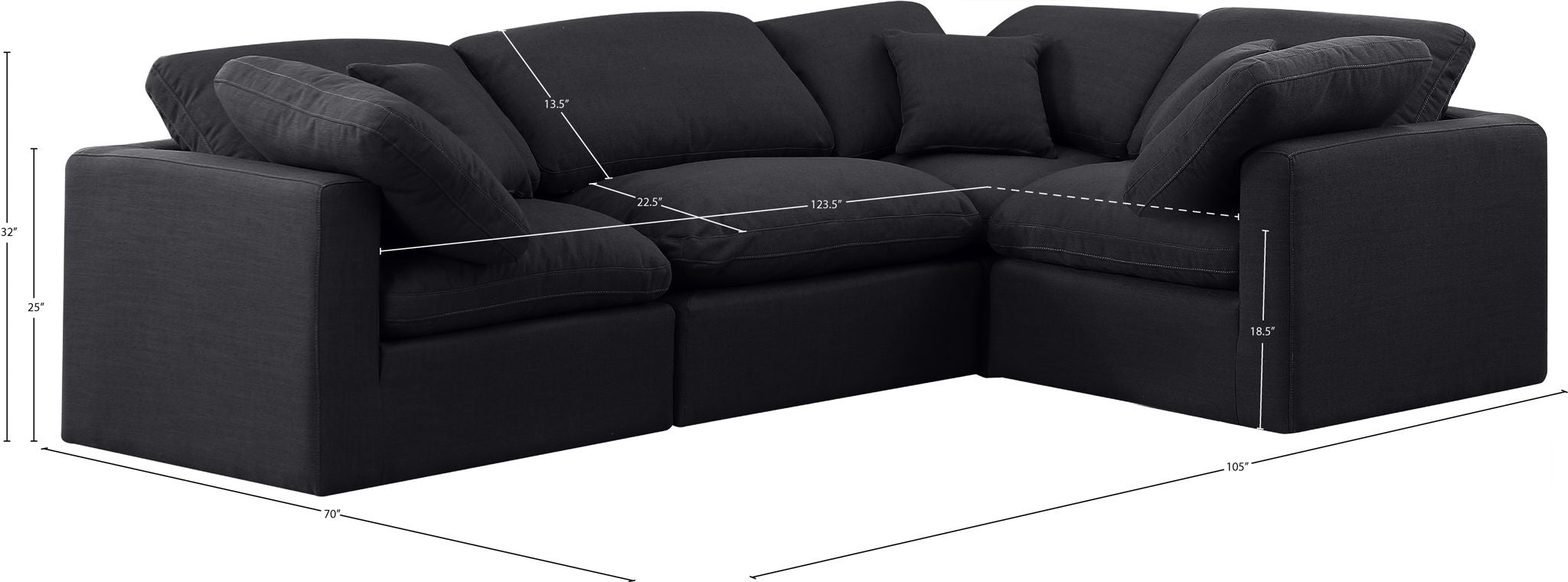Indulge - Linen 4 Piece Modular Corner Sectional